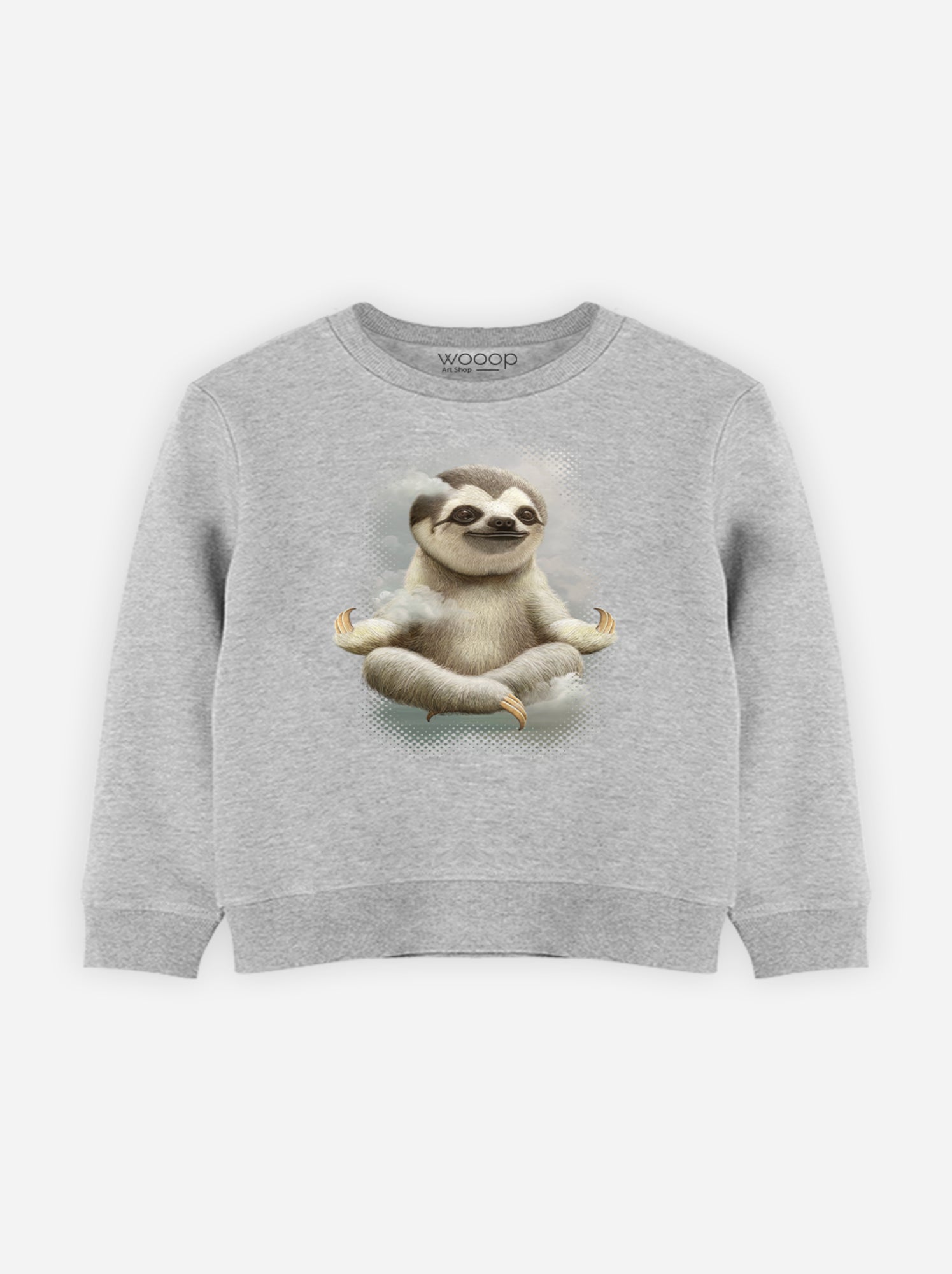Sweat Enfant SLOTH MEDITATE - Gris chiné