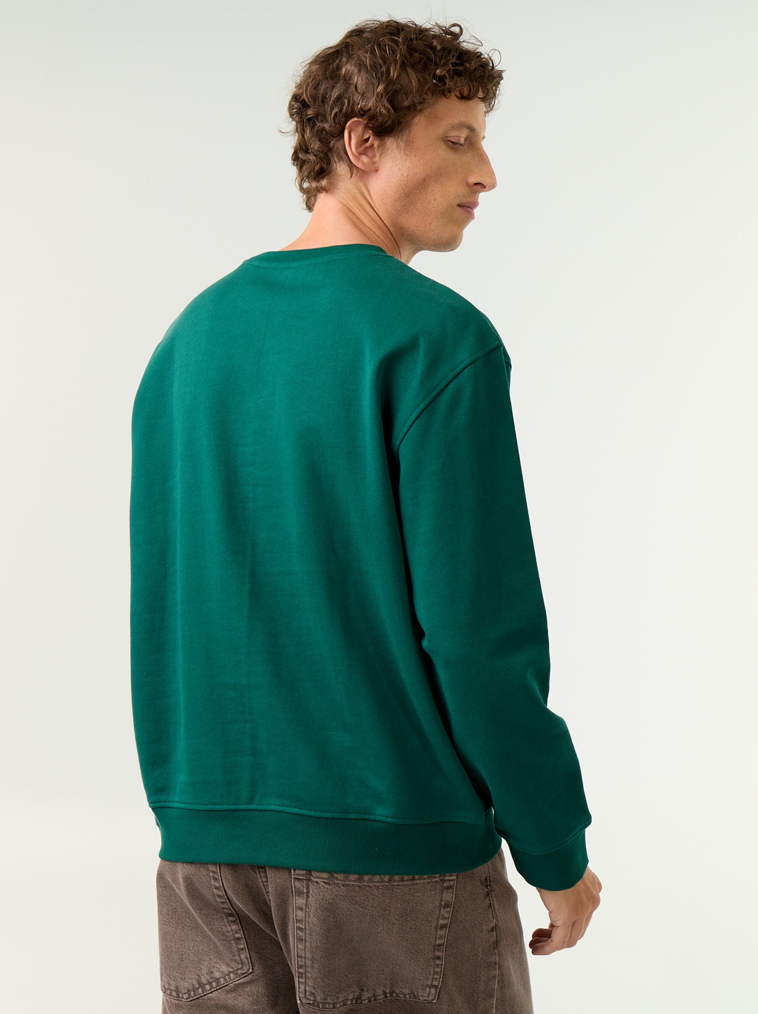 Sweat esprit sportswear avec inscriptions brodées - Vert