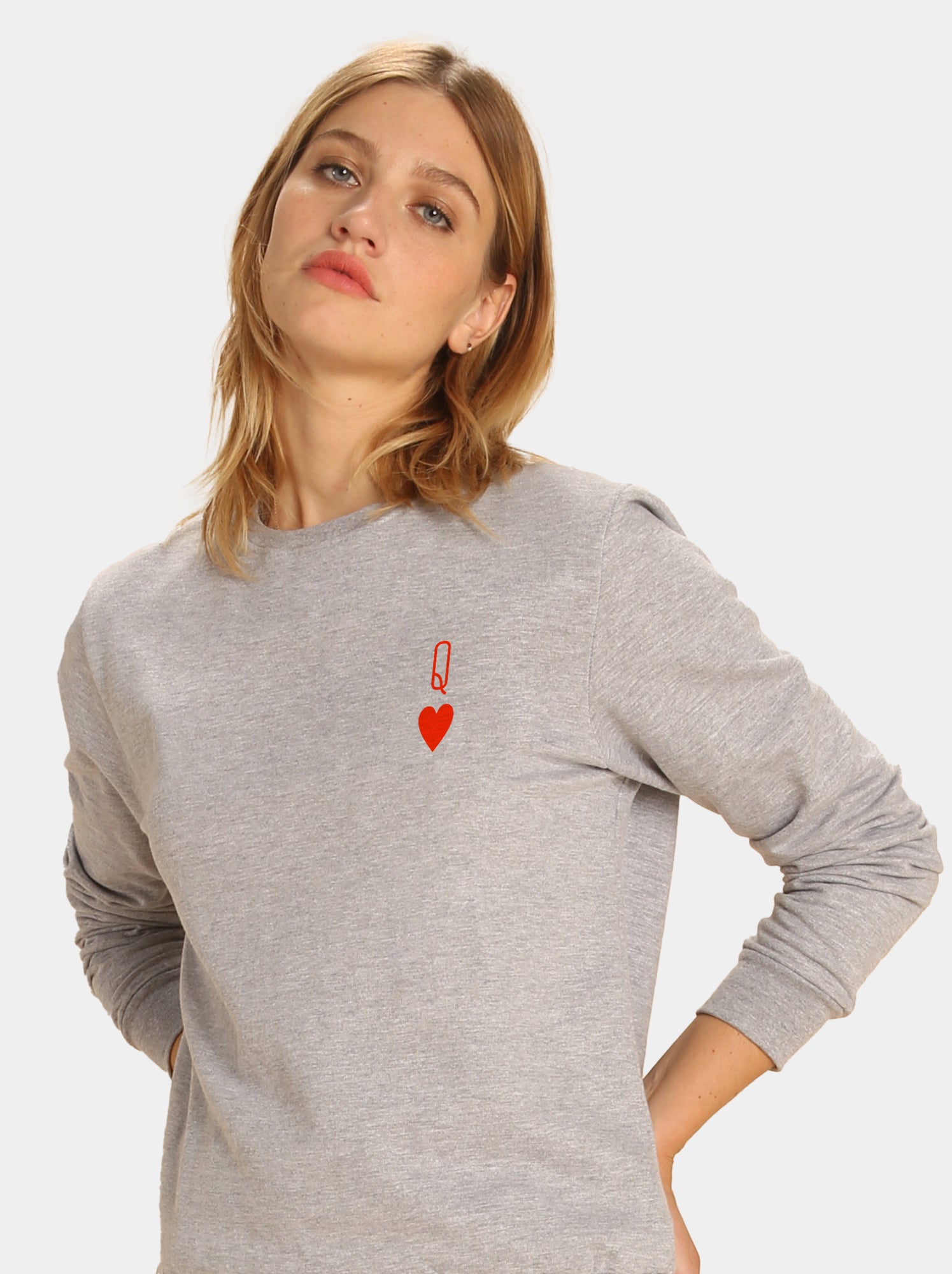 Sweat Femme - QUEEN - Gris chiné