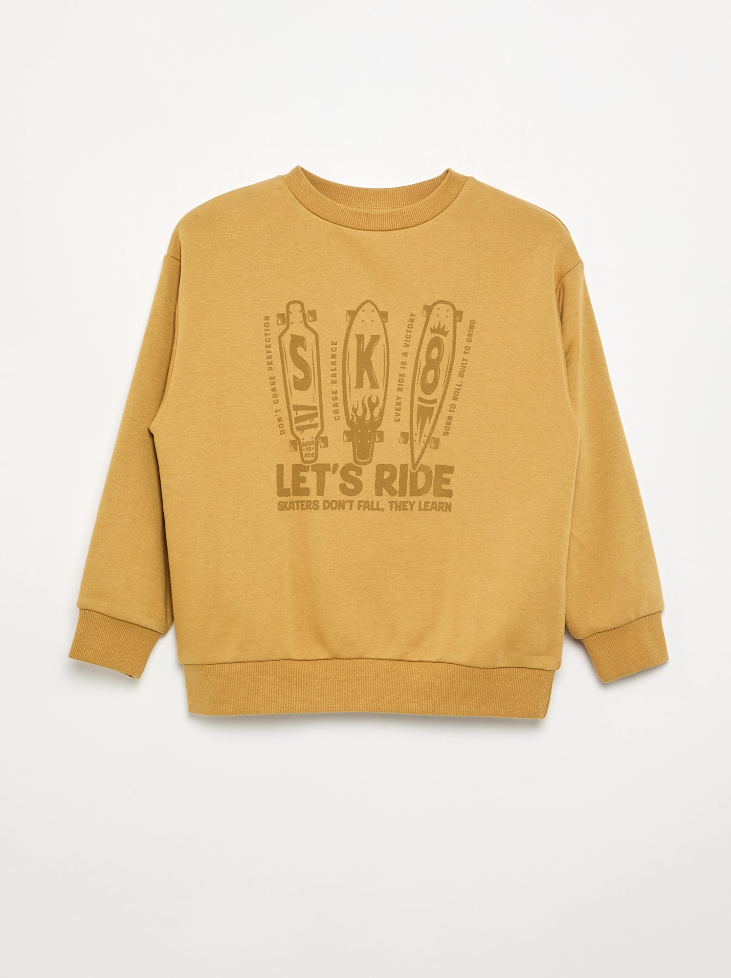 Sweat forme loose en molleton - Jaune moutarde