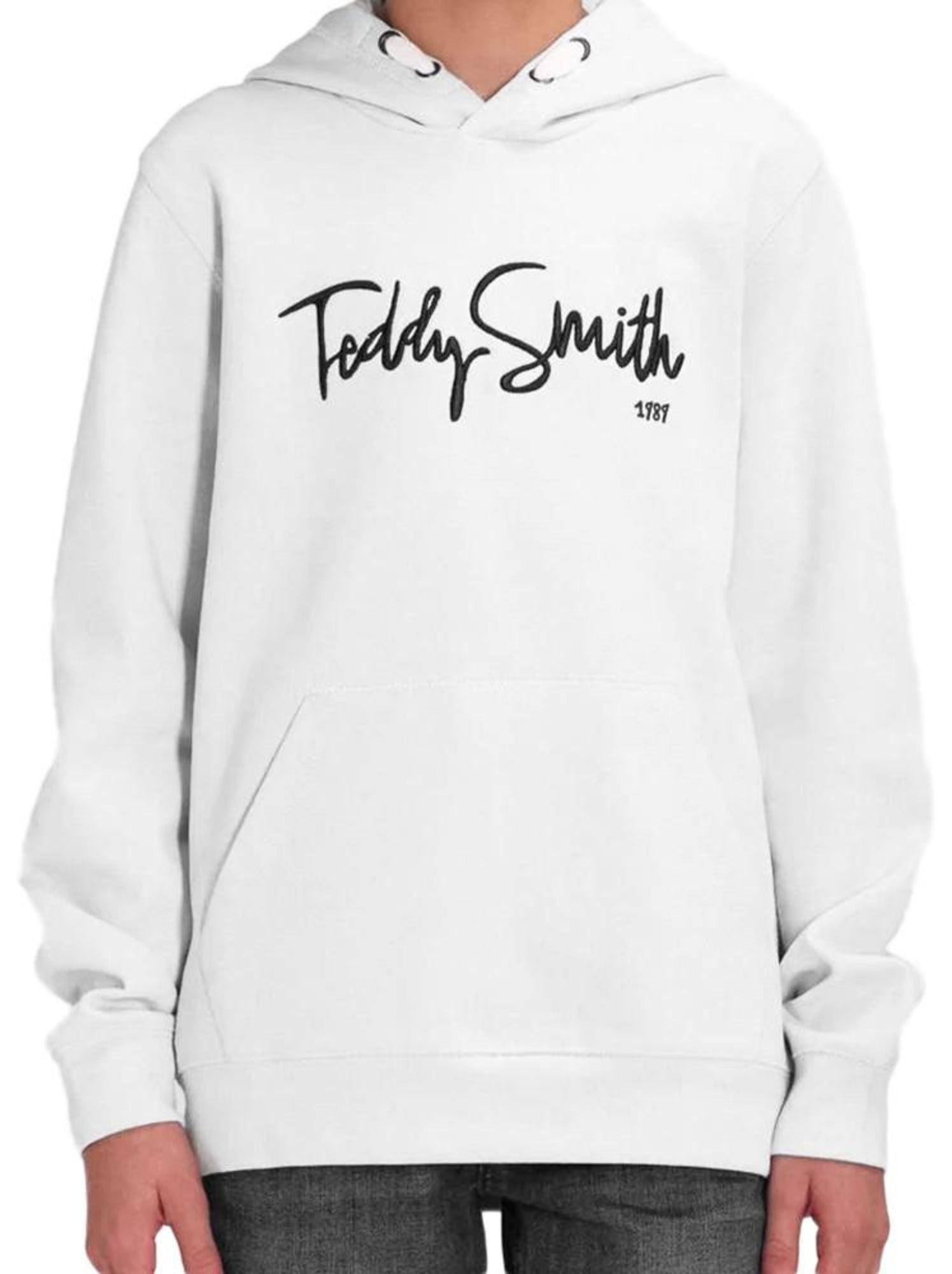 Sweat à capuche garçon teddy smith - Blanc