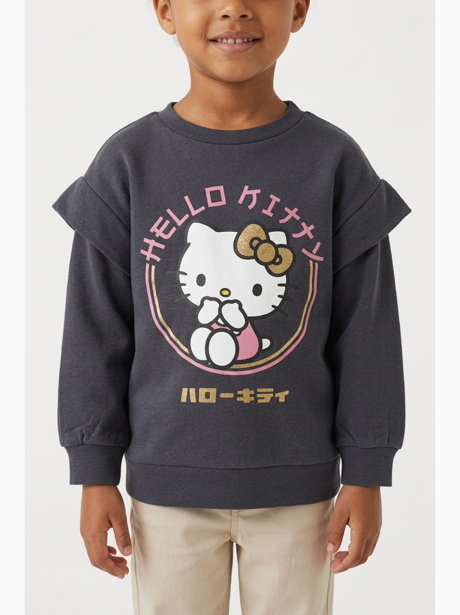 Sweat hello kitty   | licence officielle - Gris
