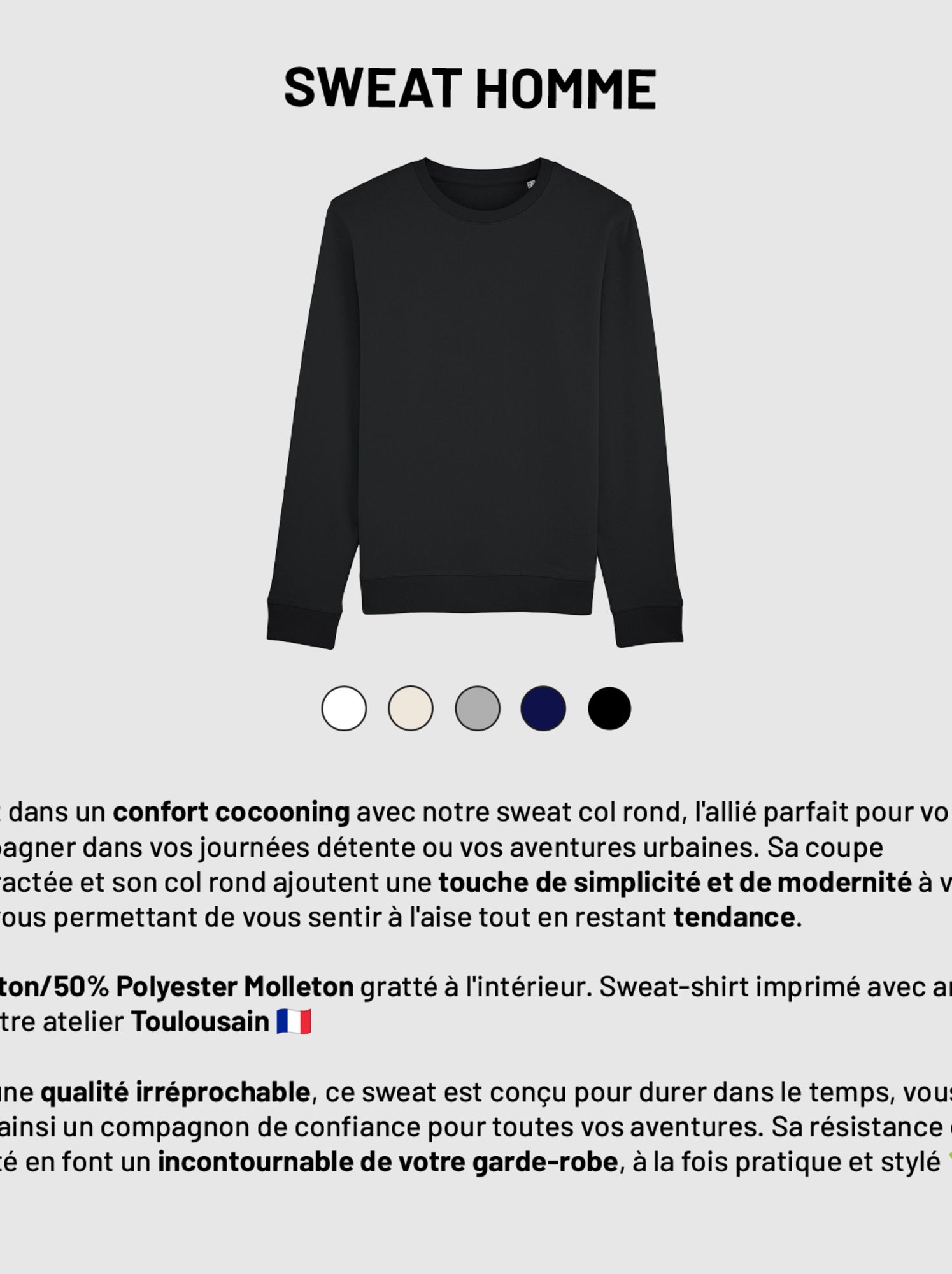 Sweat Homme - LET'S GO OUTSIDE - Bleu marine