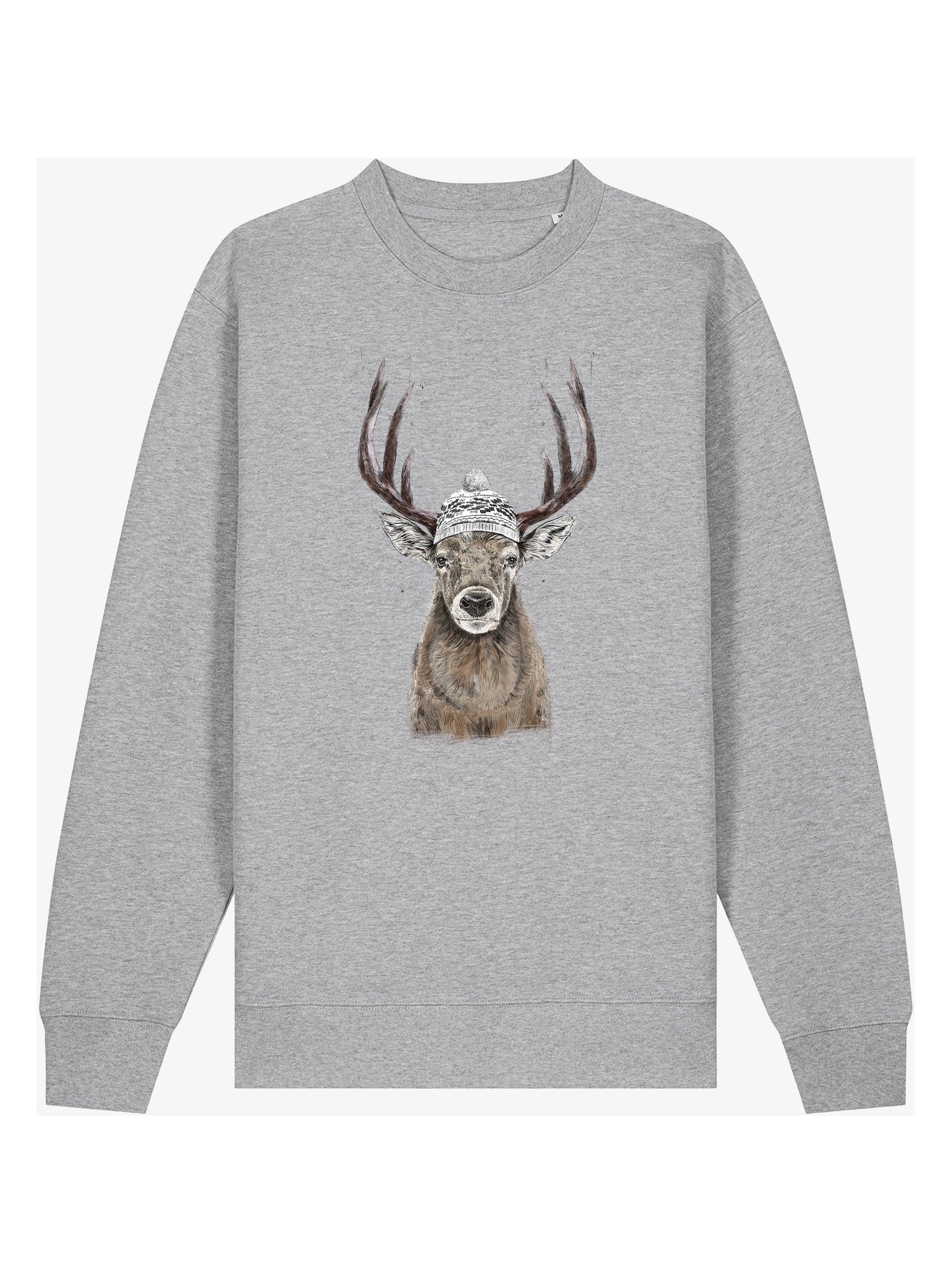 Sweat Homme - LET'S GO OUTSIDE - Gris chiné