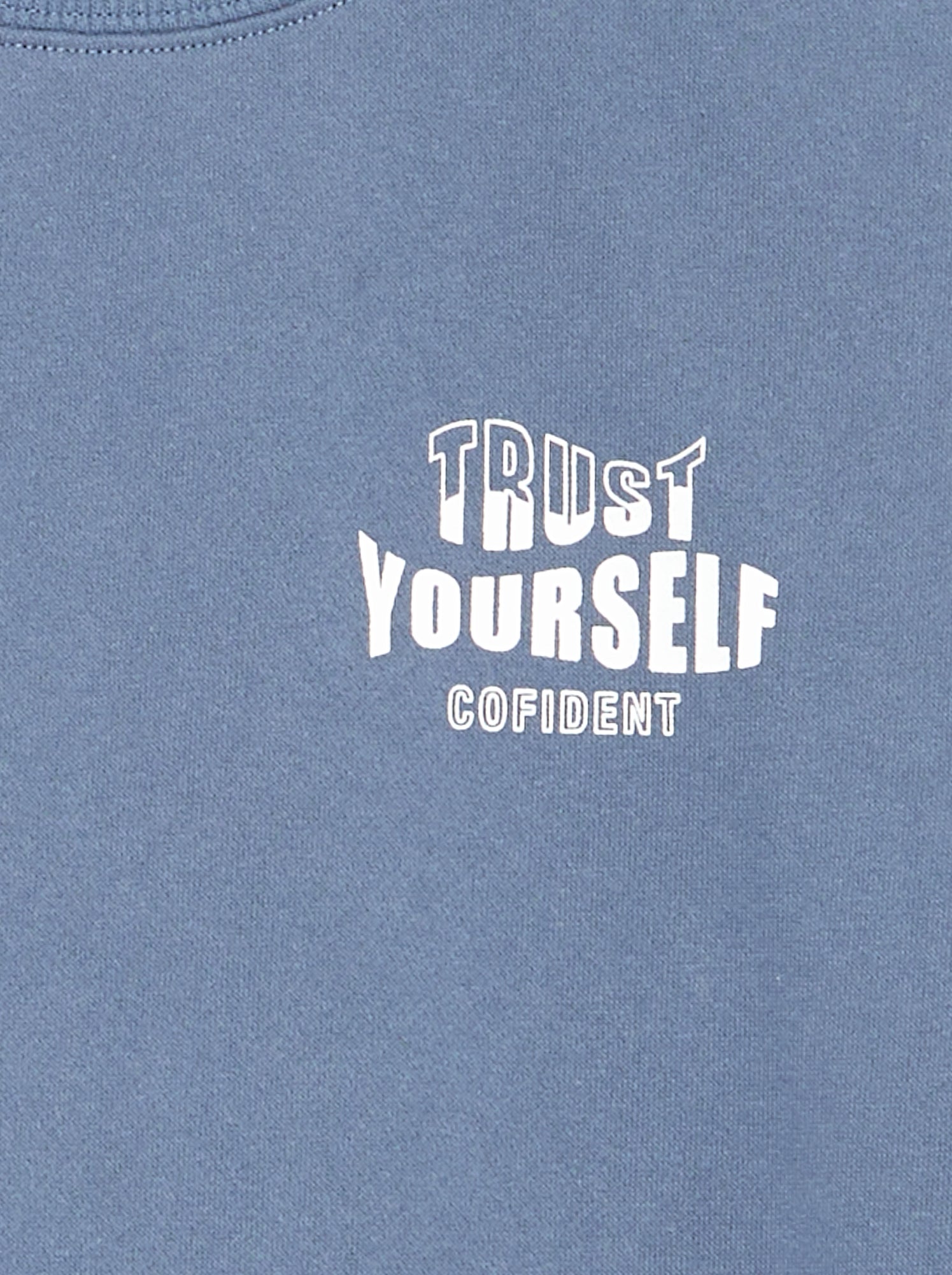 Sweat imprimé à manches longues - Bleu