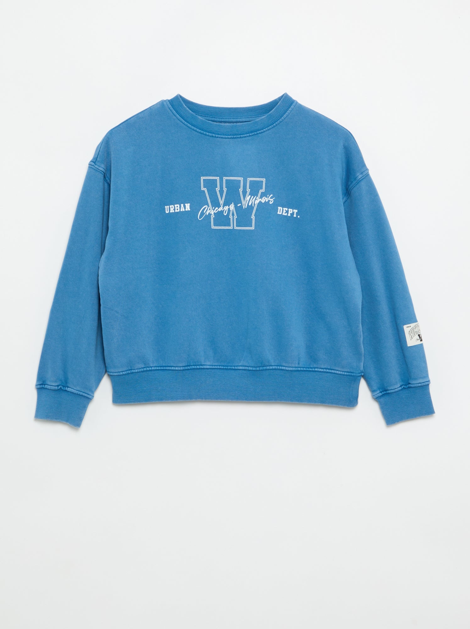 Sweat imprimé en French Terry - Bleu