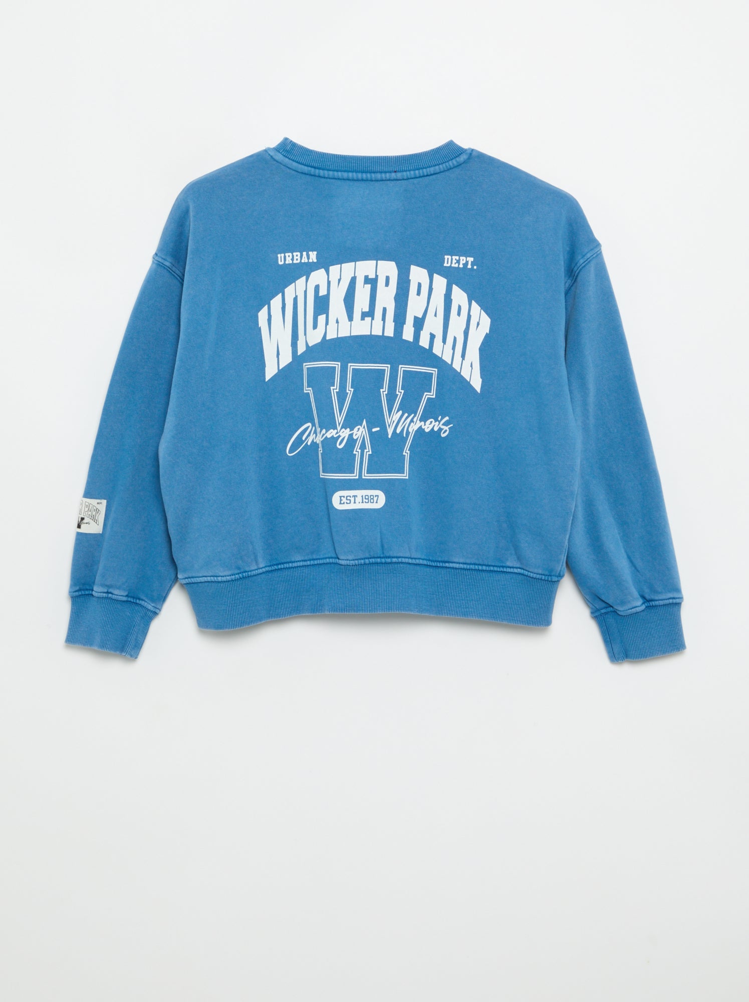 Sweat imprimé en French Terry - Bleu