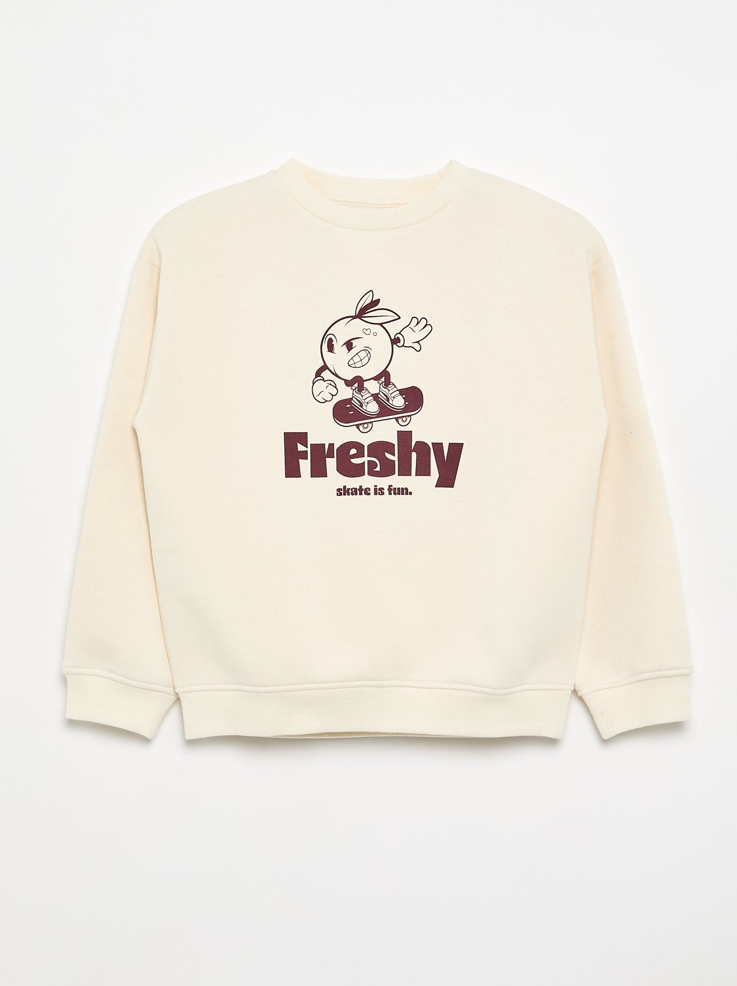 Sweat loose avec imprimé - Beige (DTA86_31)