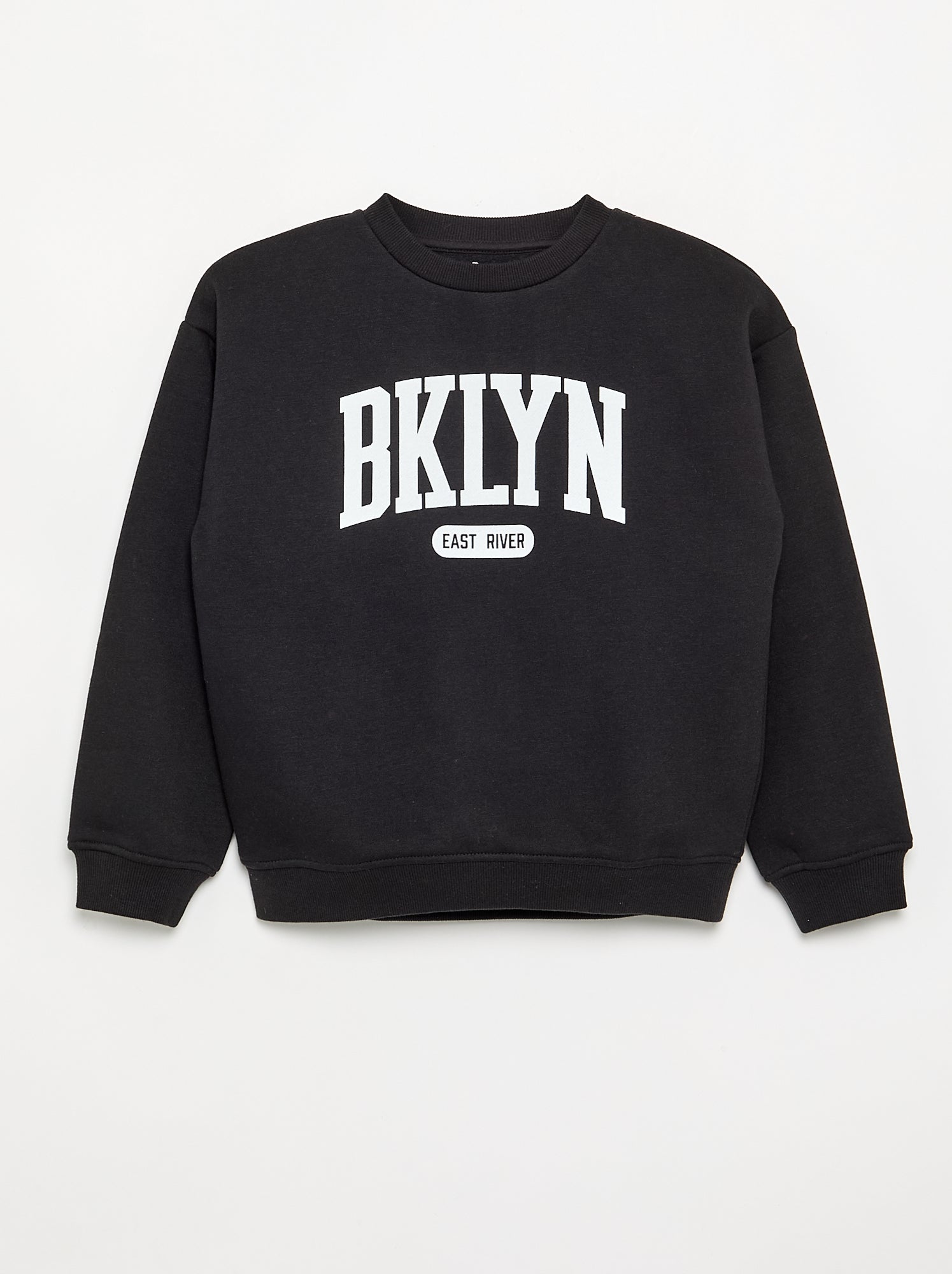 Sweat loose avec imprimé - Noir