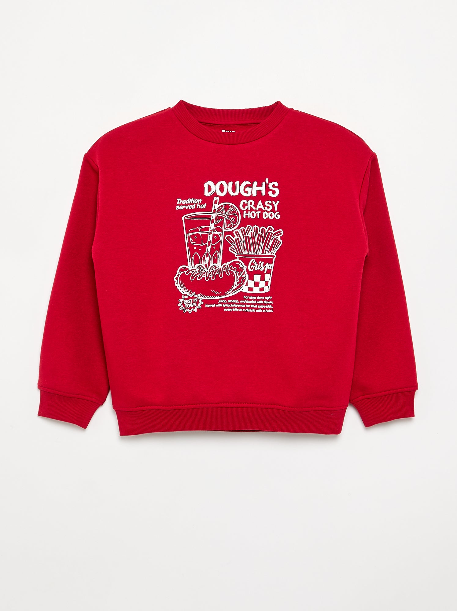 Sweat loose avec imprimé - Rouge
