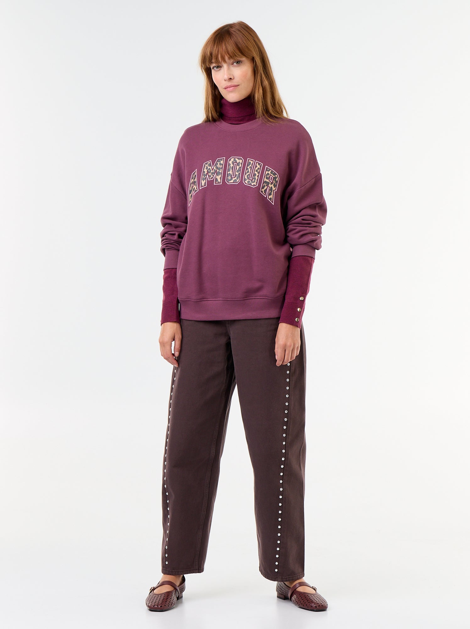 Sweat oversize imprimé - Rose