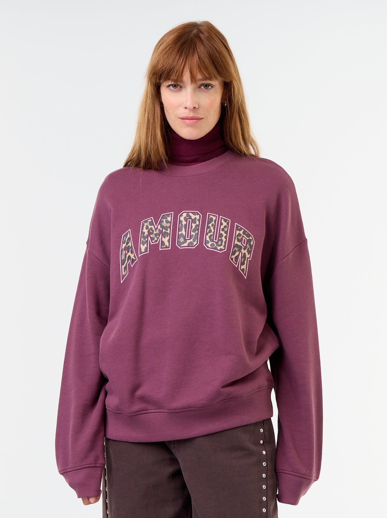 Sweat oversize imprimé - Rose