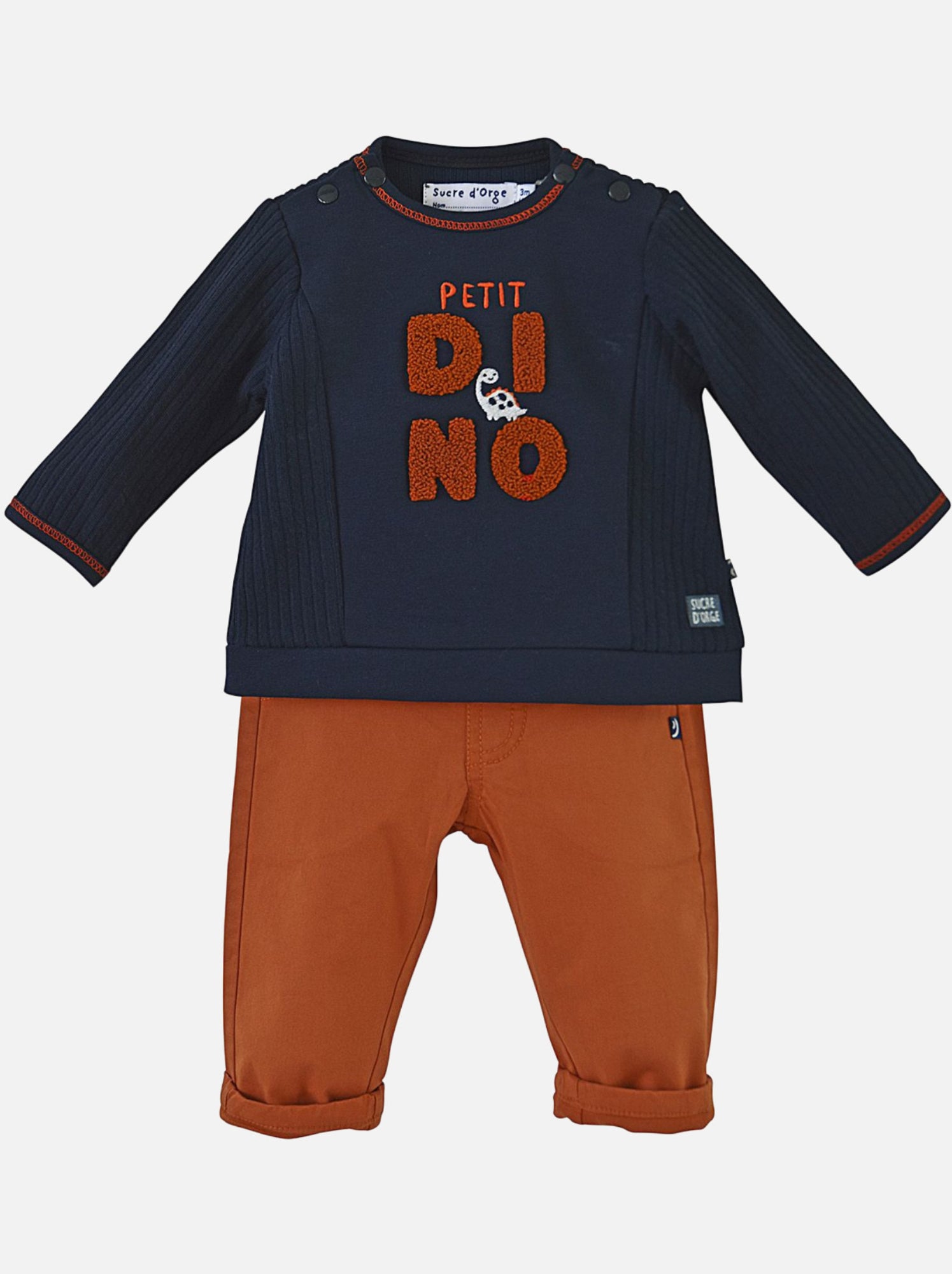 Sweat + pantalon twill dino - Bleu