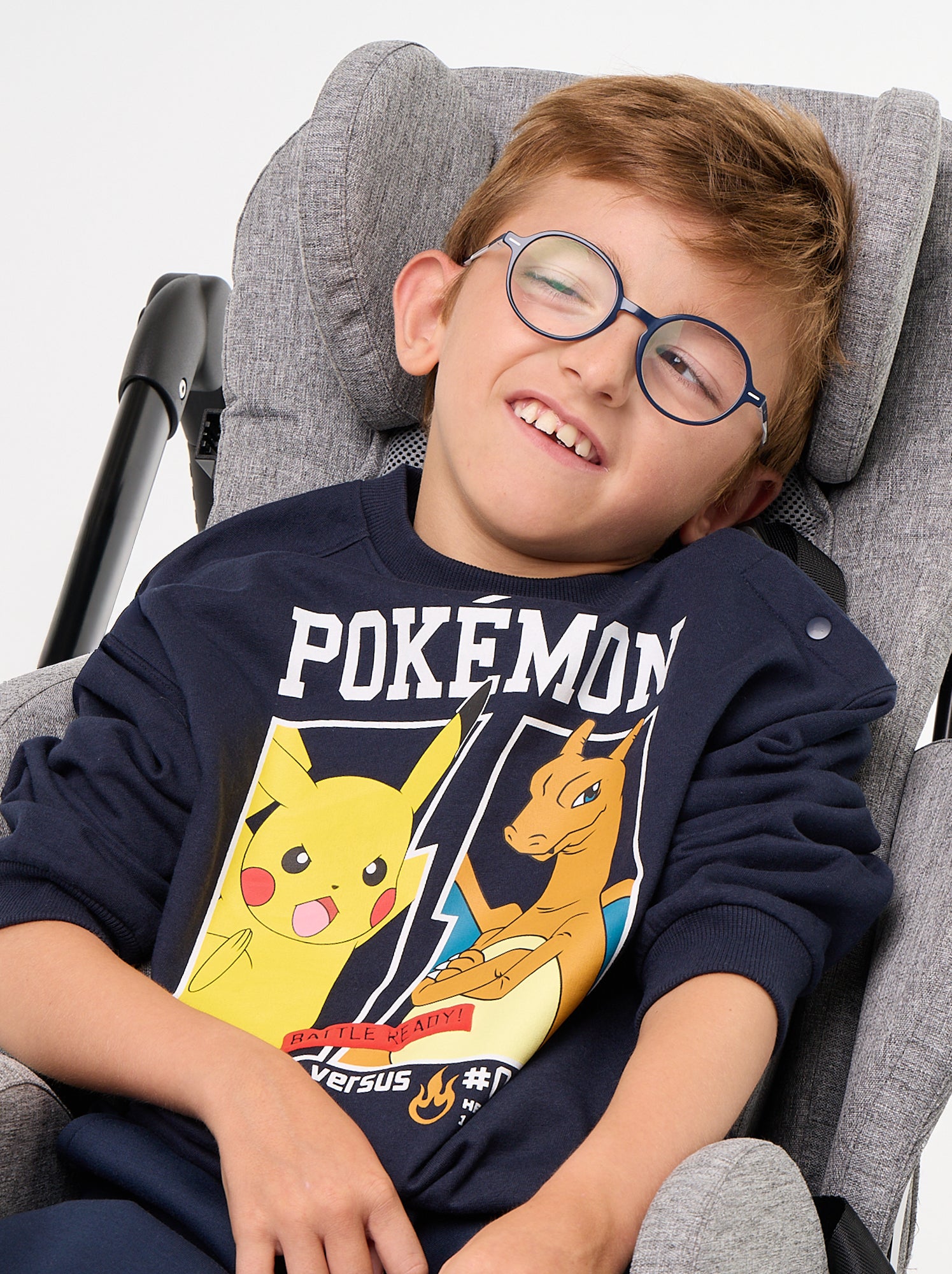 Sweat 'Pokémon' 'Pikachu' & 'Dracofeu' à col rond - Bleu