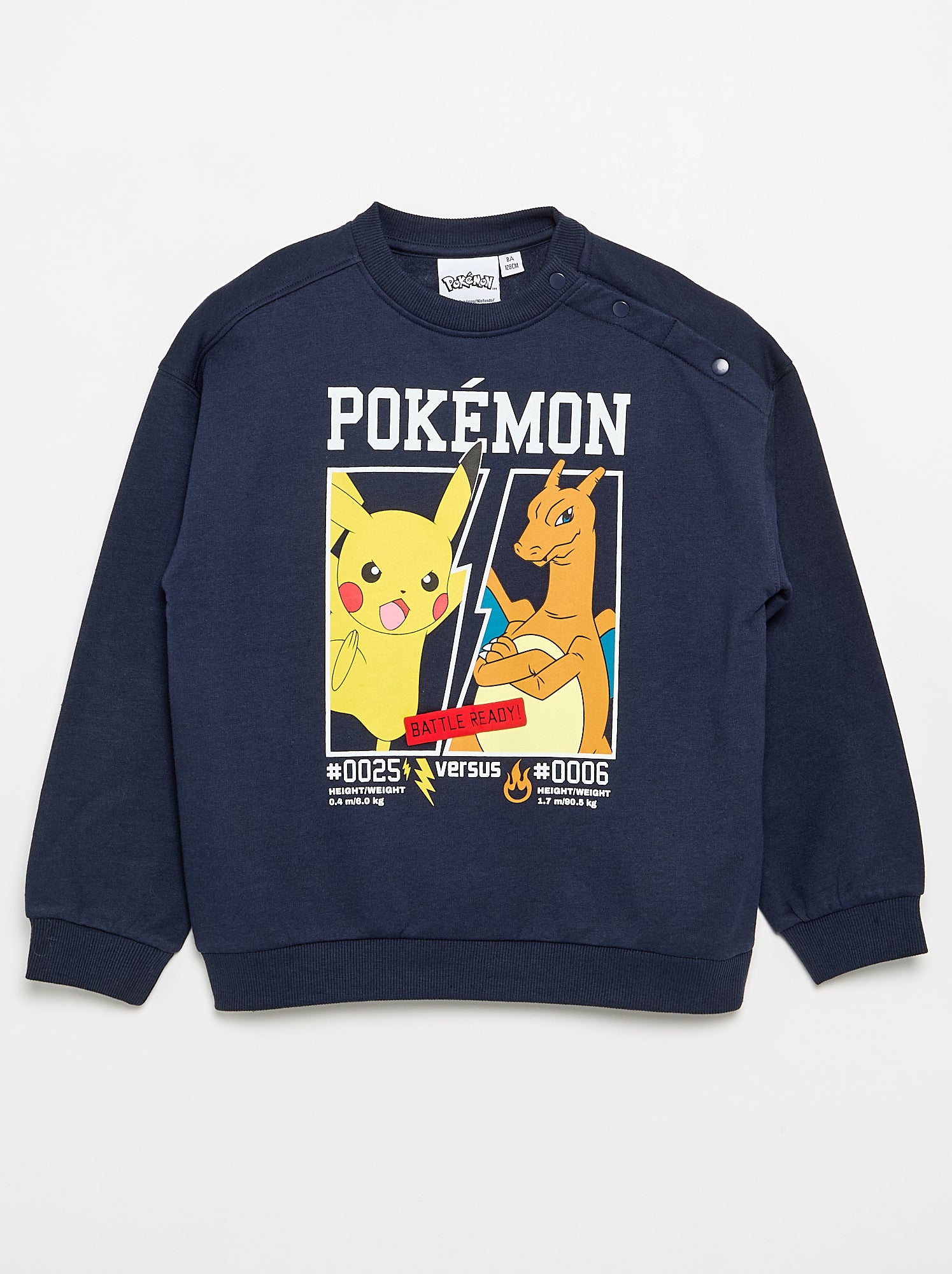 Sweat 'Pokémon' 'Pikachu' & 'Dracofeu' à col rond - Bleu
