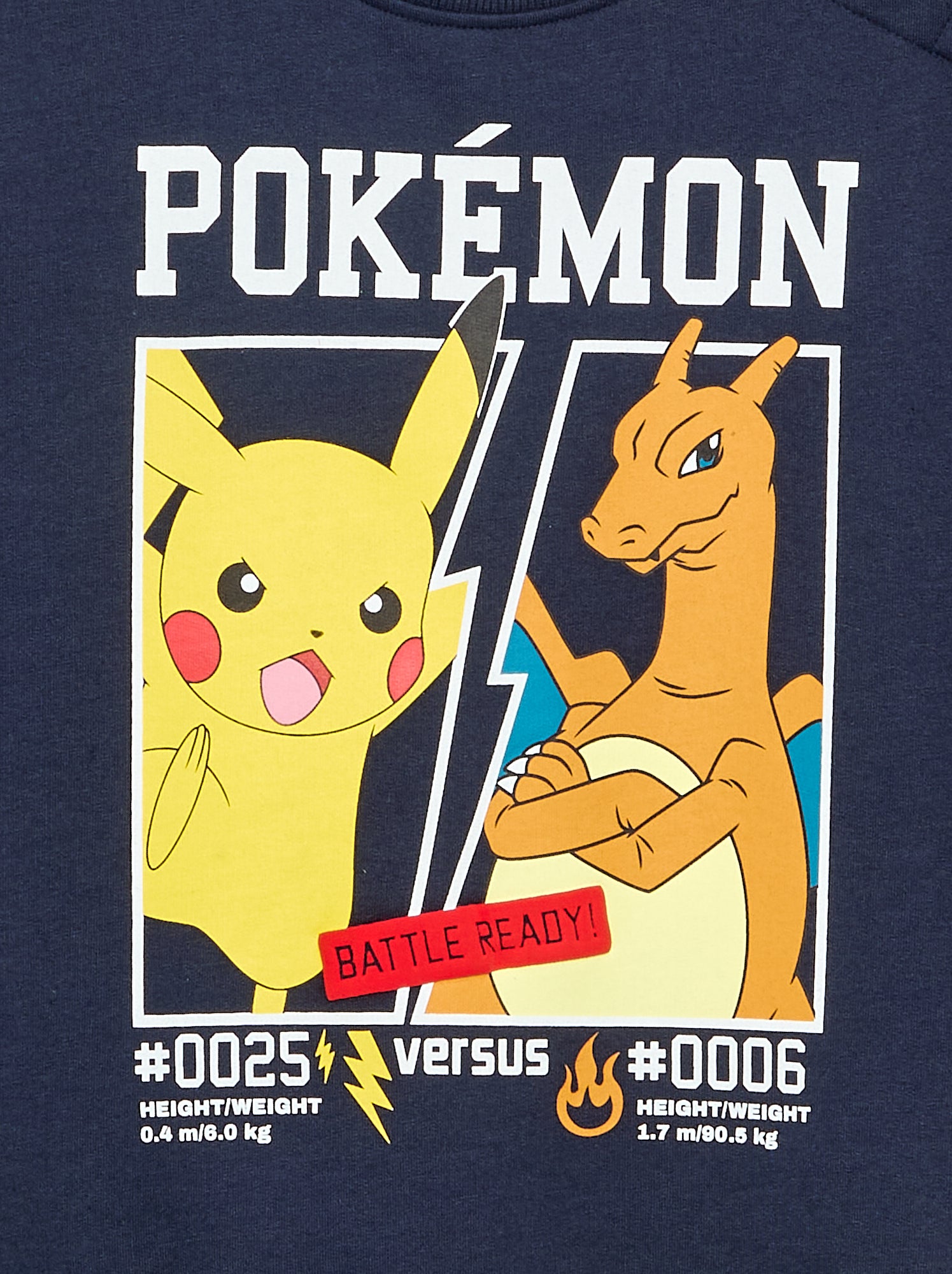 Sweat 'Pokémon' 'Pikachu' & 'Dracofeu' à col rond - Bleu