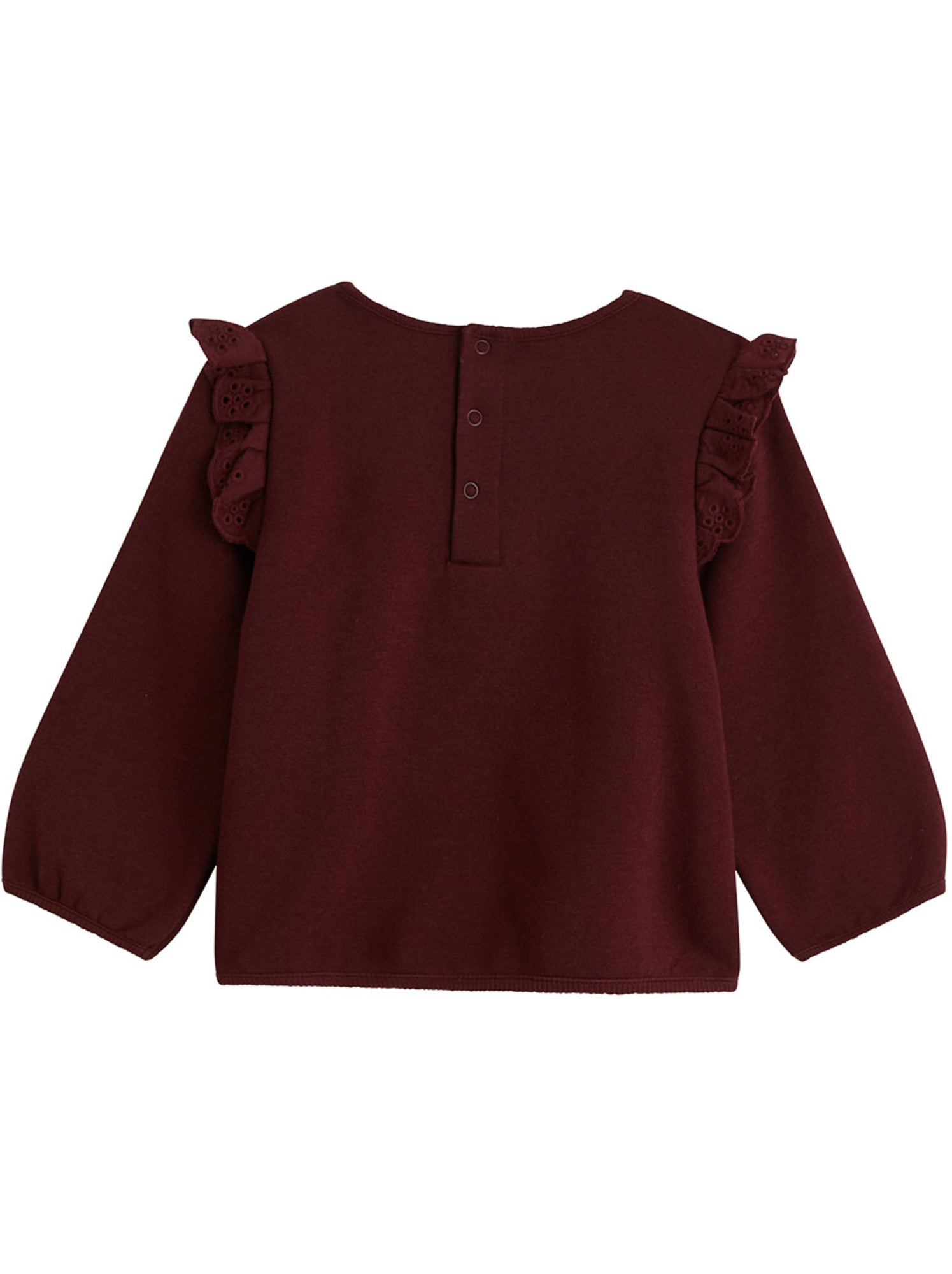 Sweat-shirt bébé en molleton aimée - Bordeaux