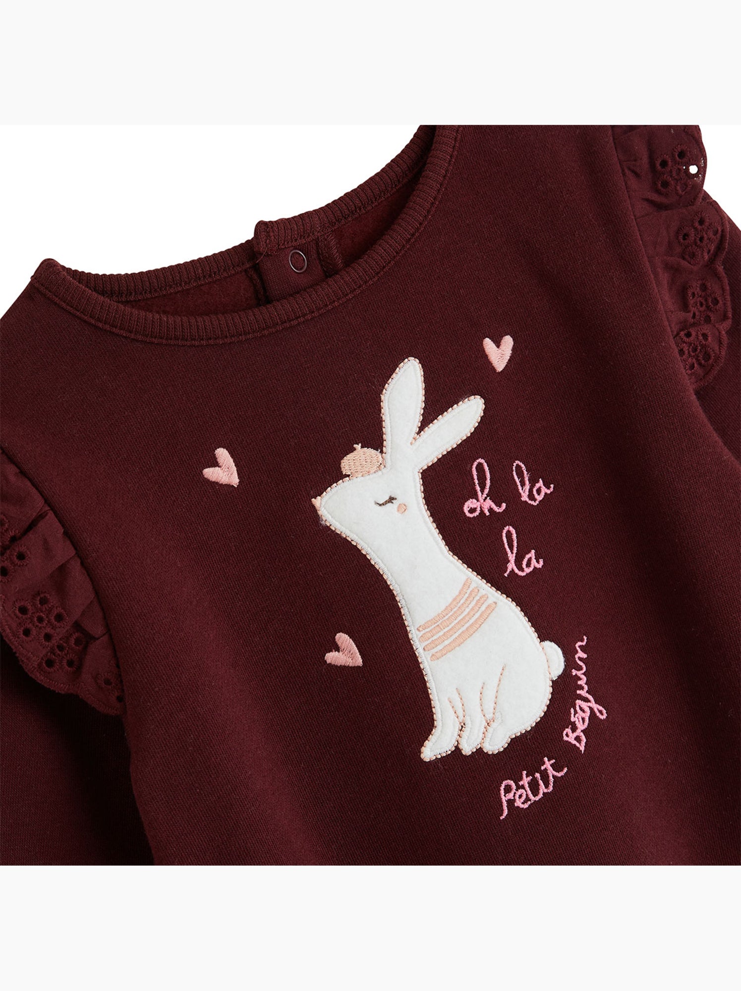 Sweat-shirt bébé en molleton aimée - Bordeaux