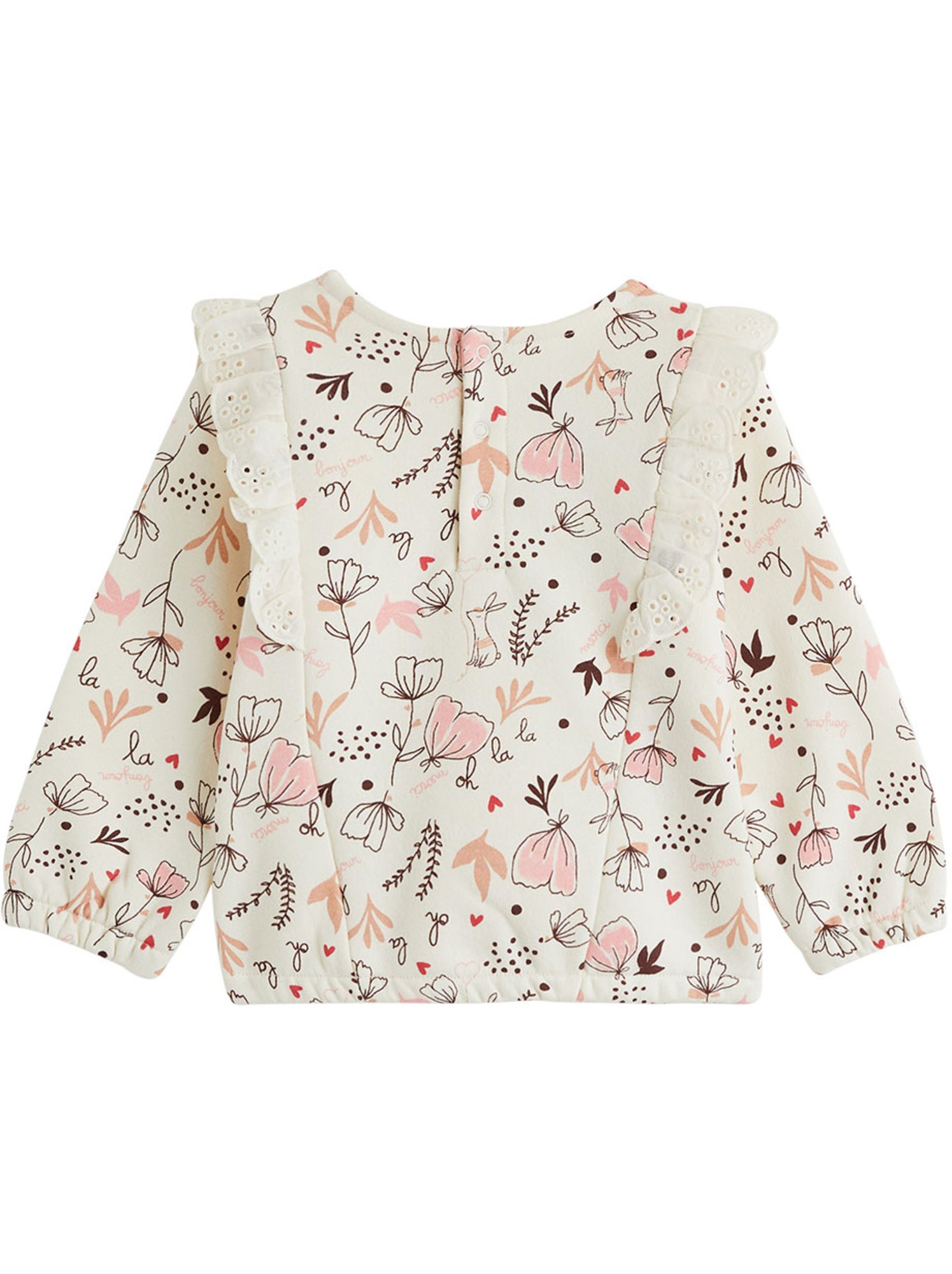 Sweat-shirt bébé en molleton aimée - Ecru