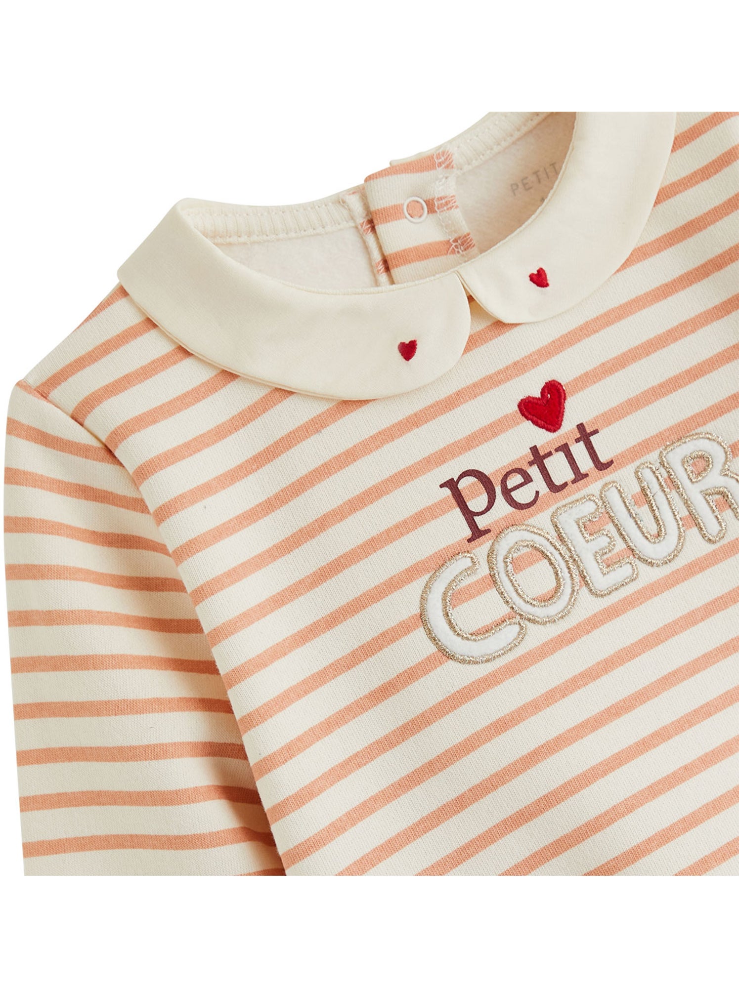 Sweat-shirt bébé en molleton aimée - Ecru