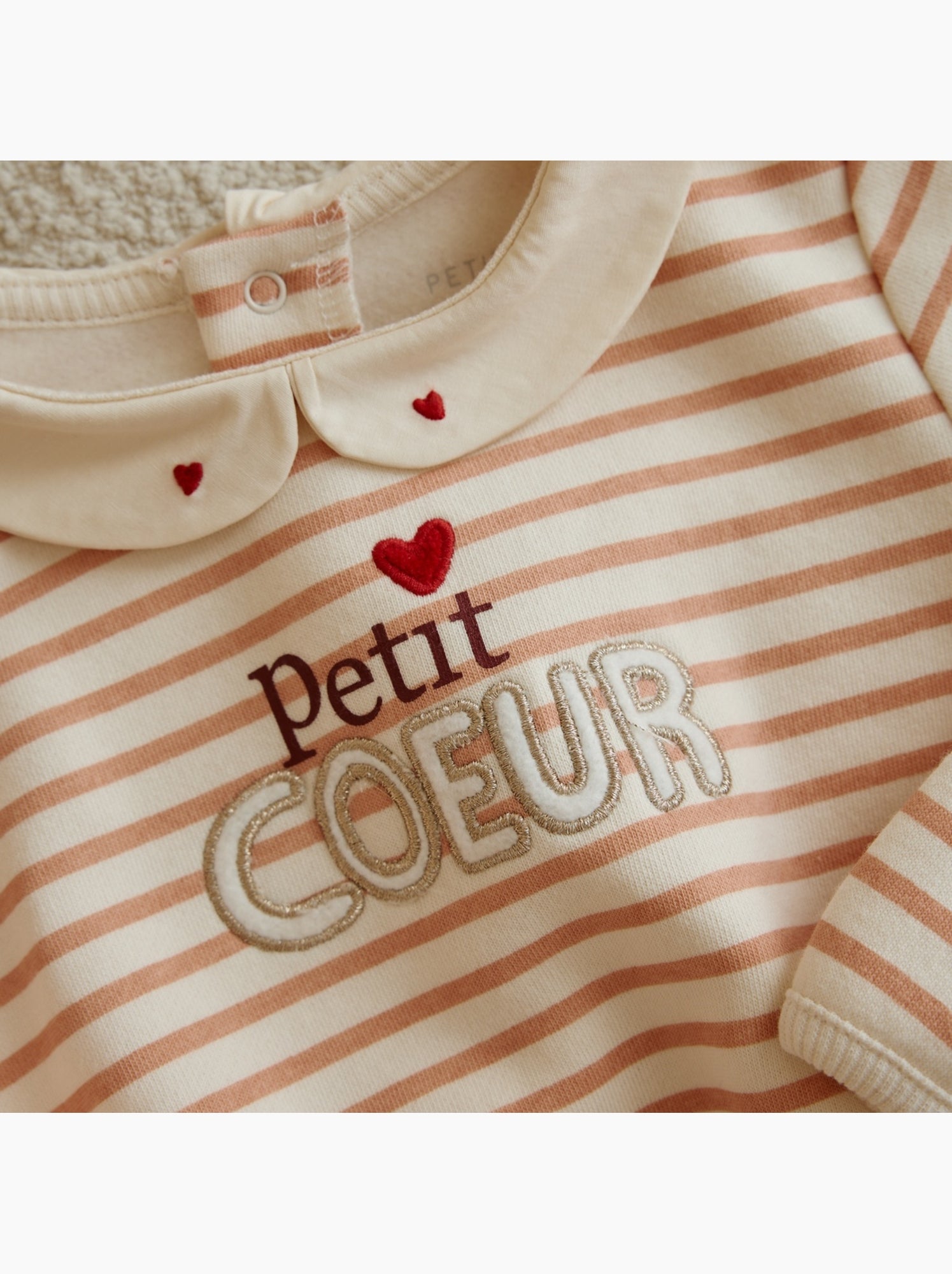 Sweat-shirt bébé en molleton aimée - Ecru