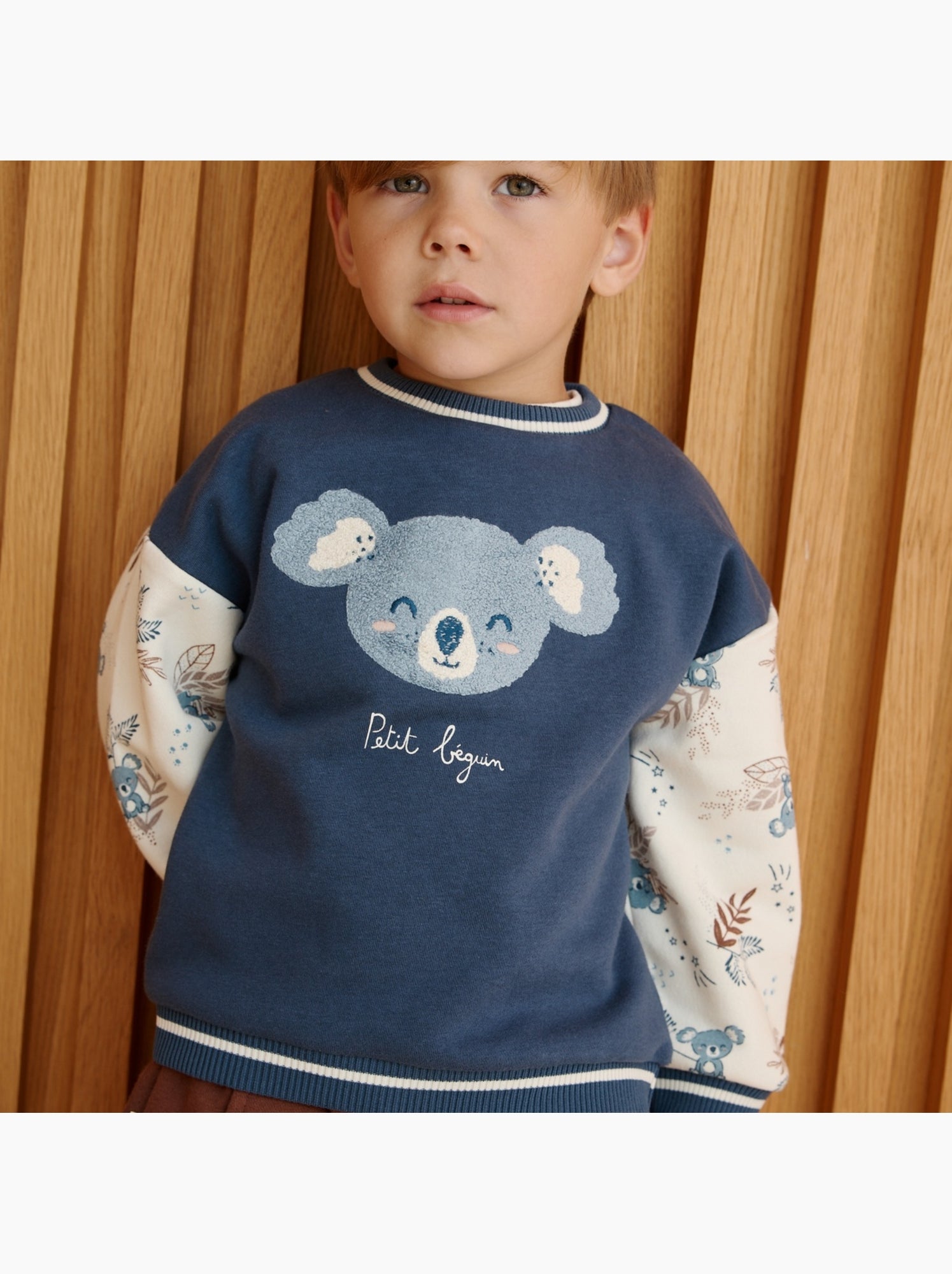 Sweat-shirt bébé en molleton mathéo - Bleu