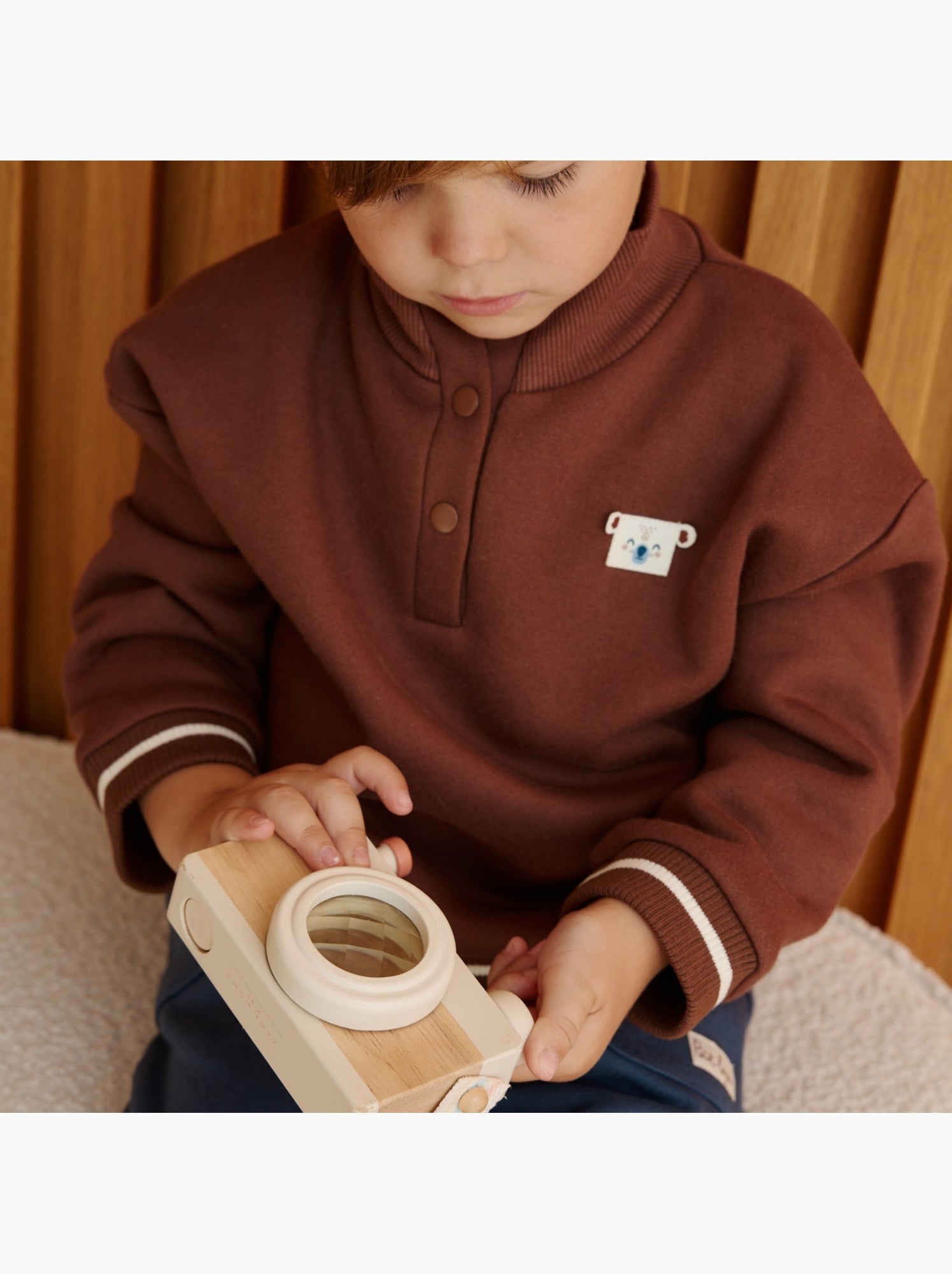 Sweat-shirt bébé en molleton mathéo - Marron