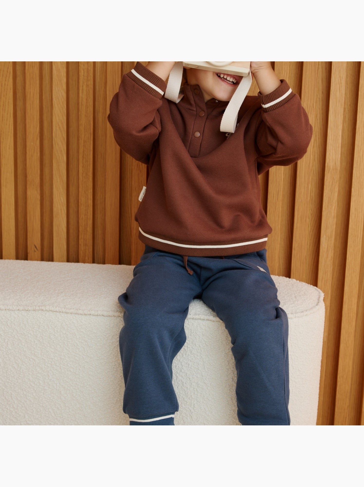 Sweat-shirt bébé en molleton mathéo - Marron