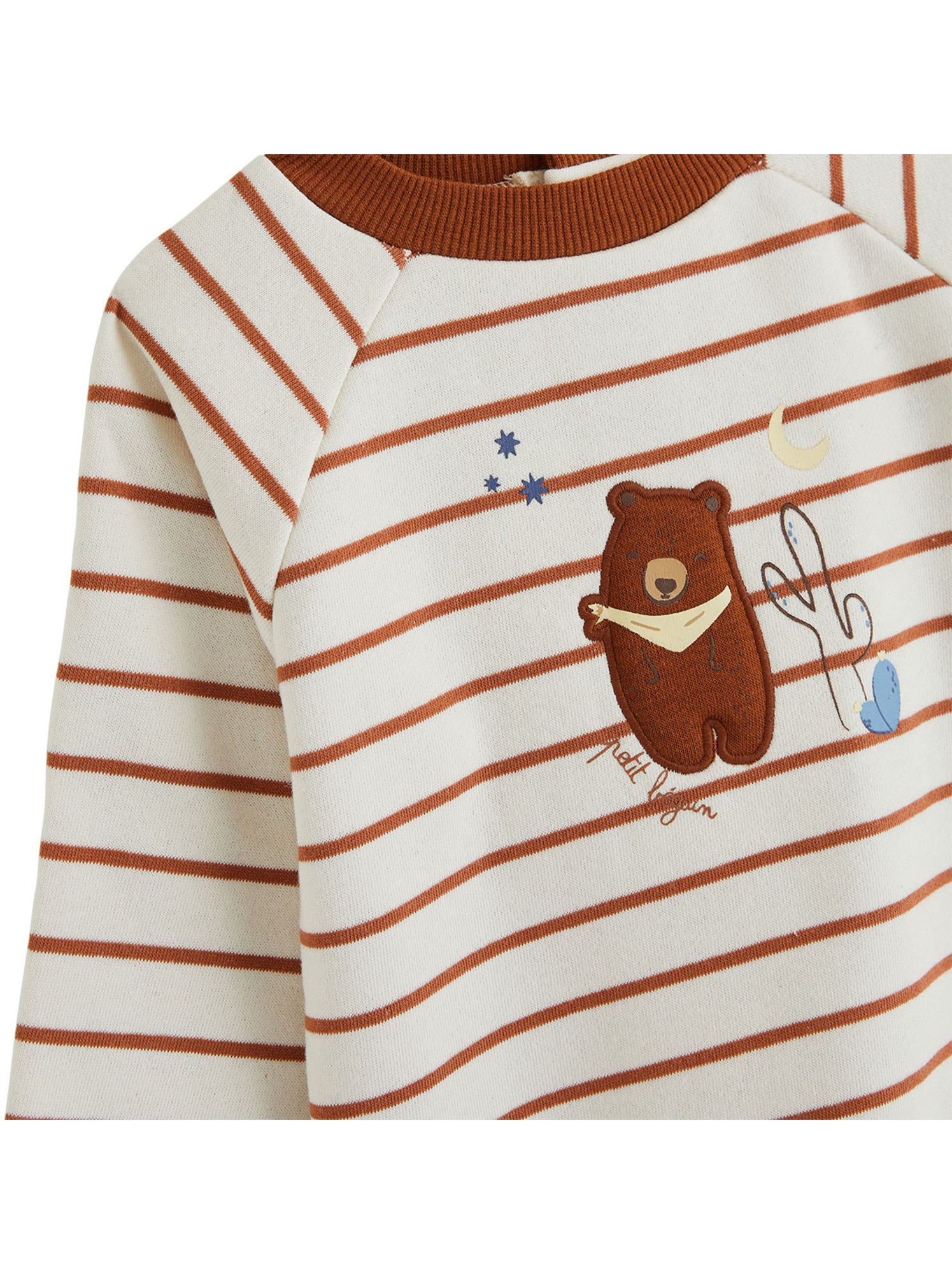 Sweat-shirt bébé en molleton moka - Ecru