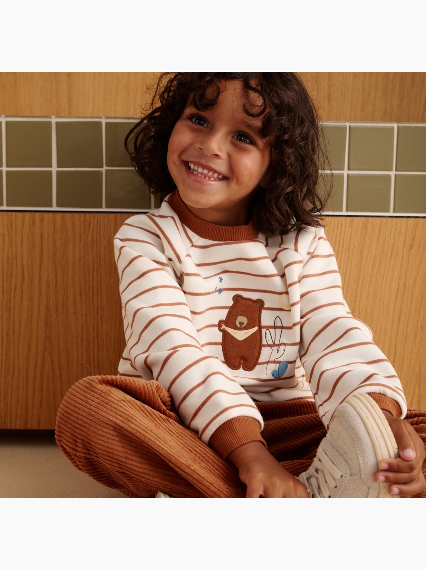 Sweat-shirt bébé en molleton moka - Ecru