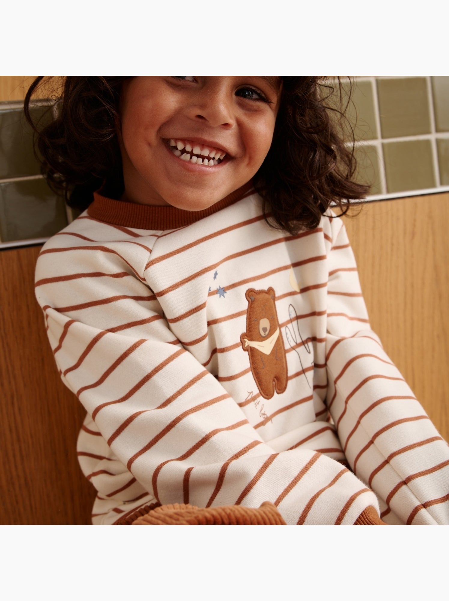 Sweat-shirt bébé en molleton moka - Ecru