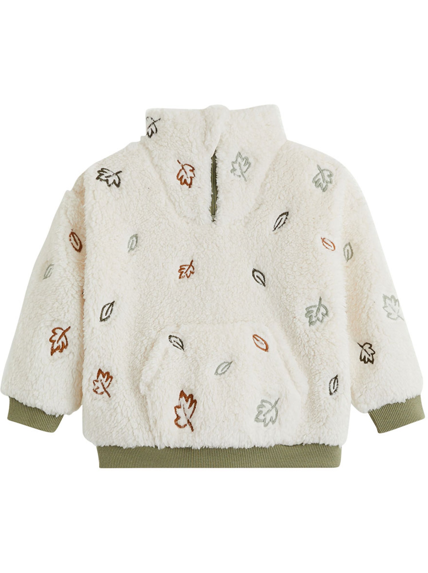 Sweat-shirt bébé en sherpa ginkgo - Ecru