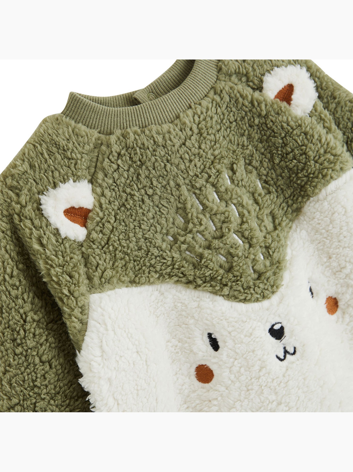 Sweat-shirt bébé en sherpa ginkgo - Vert