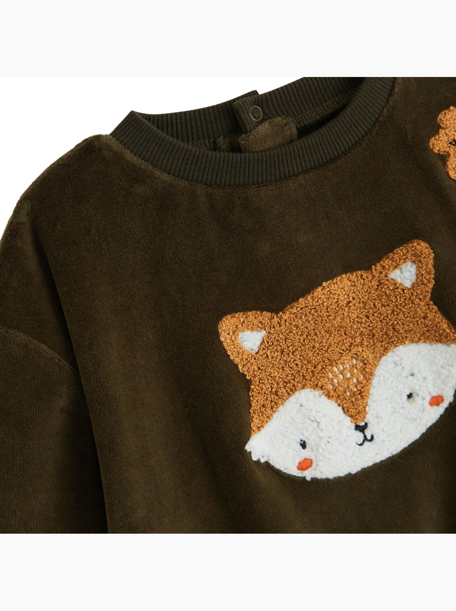 Sweat-shirt bébé en velours ginkgo - Vert
