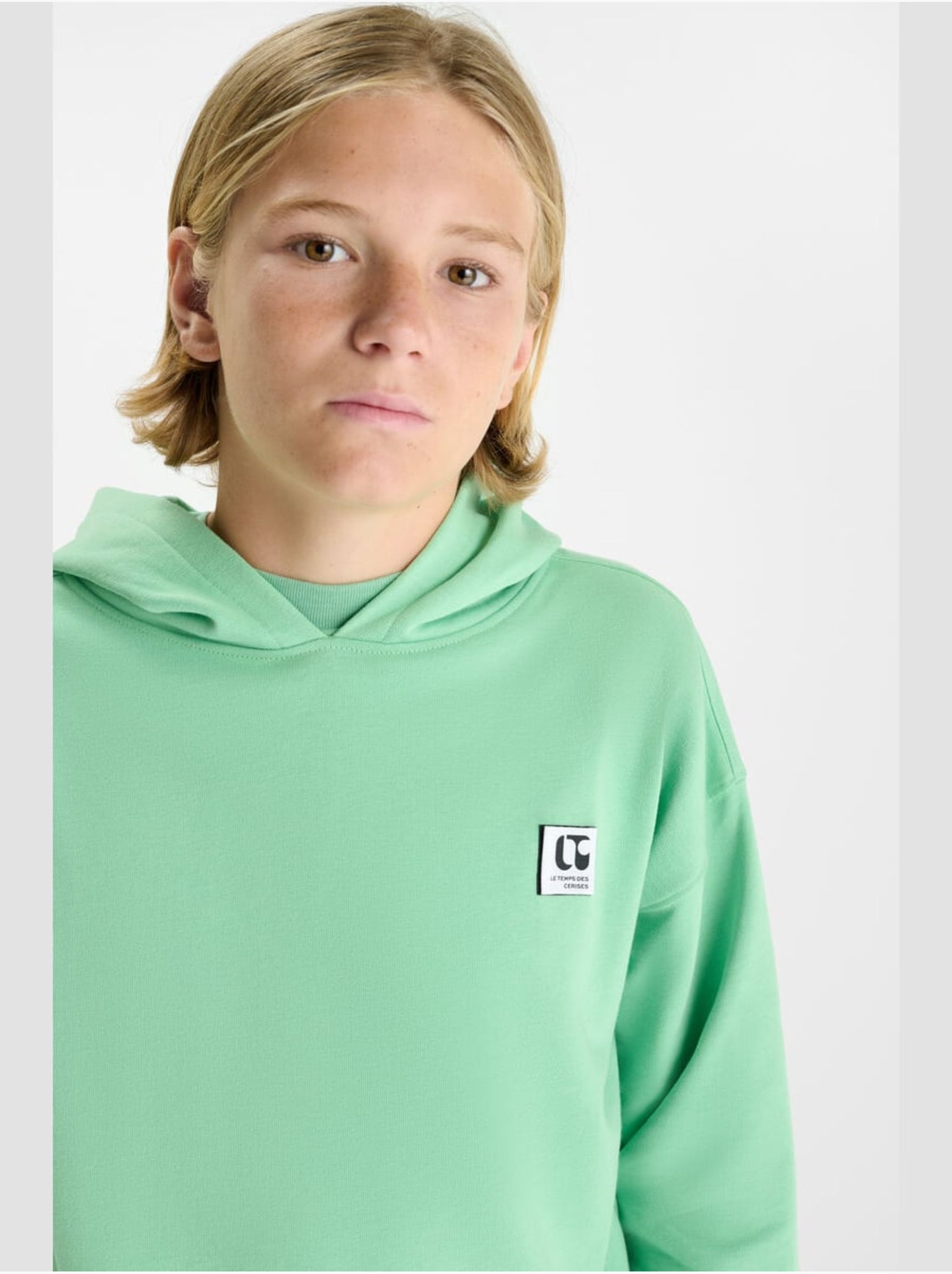 Sweat-shirt capuche autabo 'le temps des cerises' - Vert