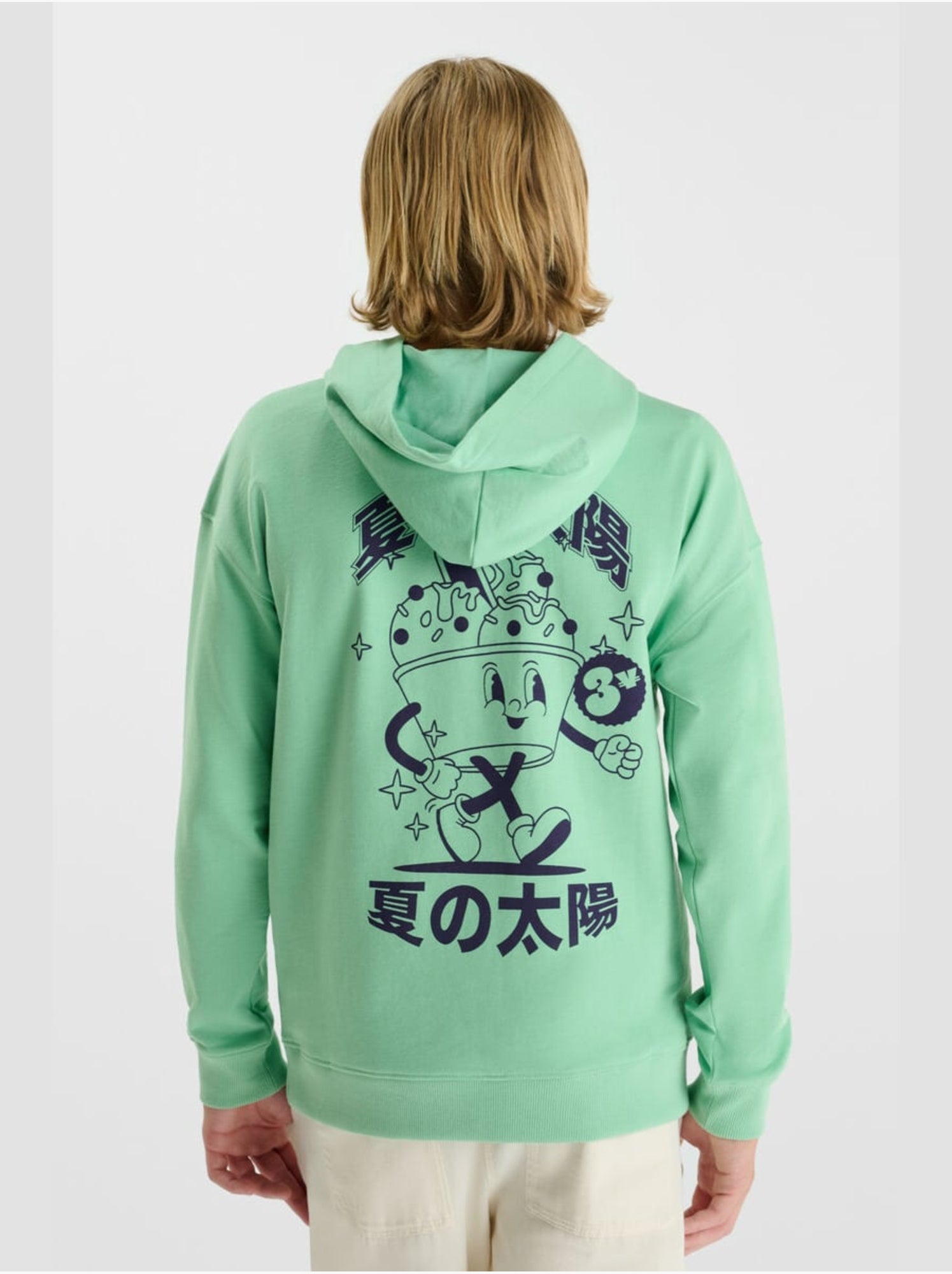 Sweat-shirt capuche autabo 'le temps des cerises' - Vert
