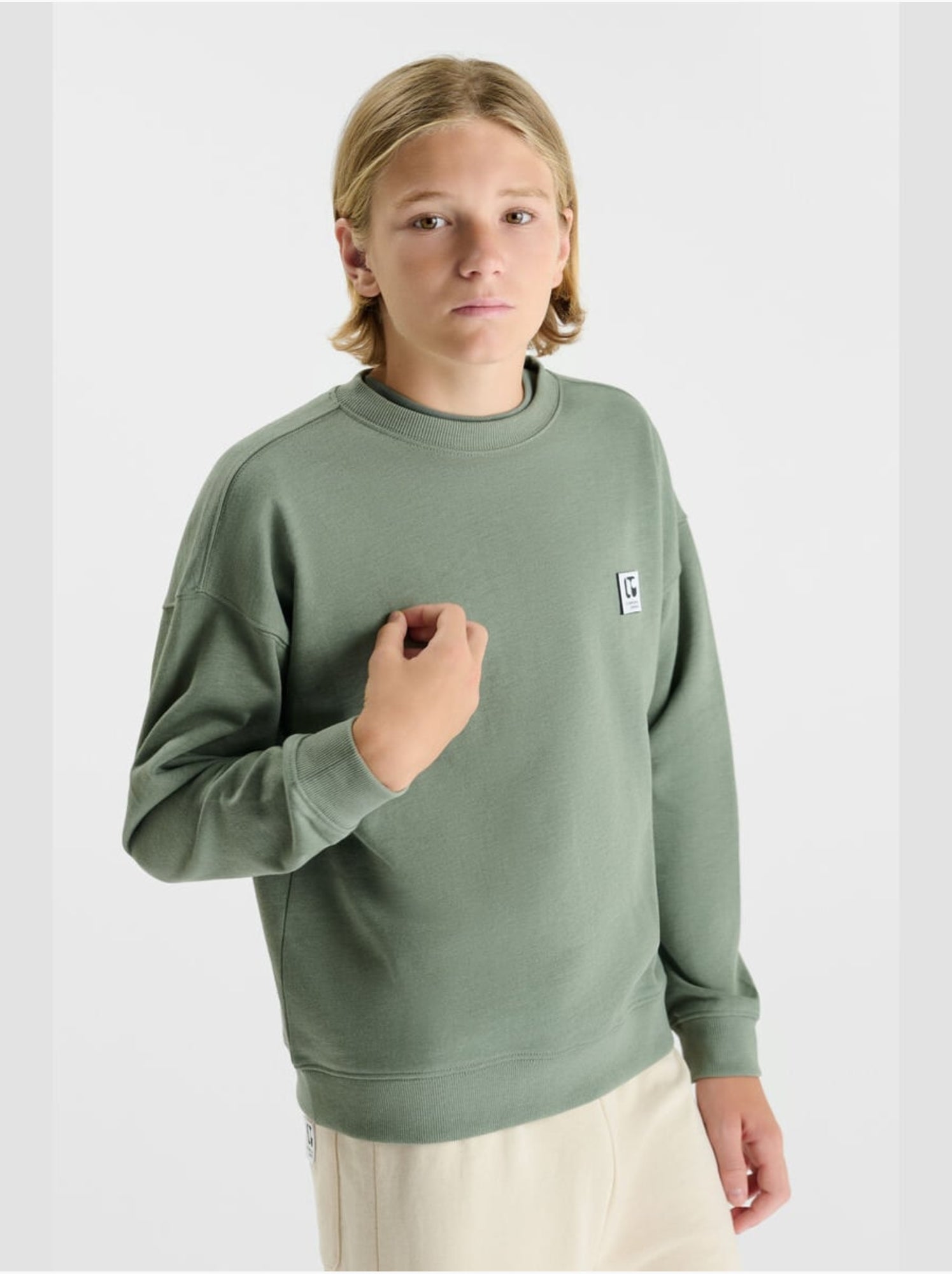 Sweat-shirt jayobo 'le temps des cerises' - Kaki