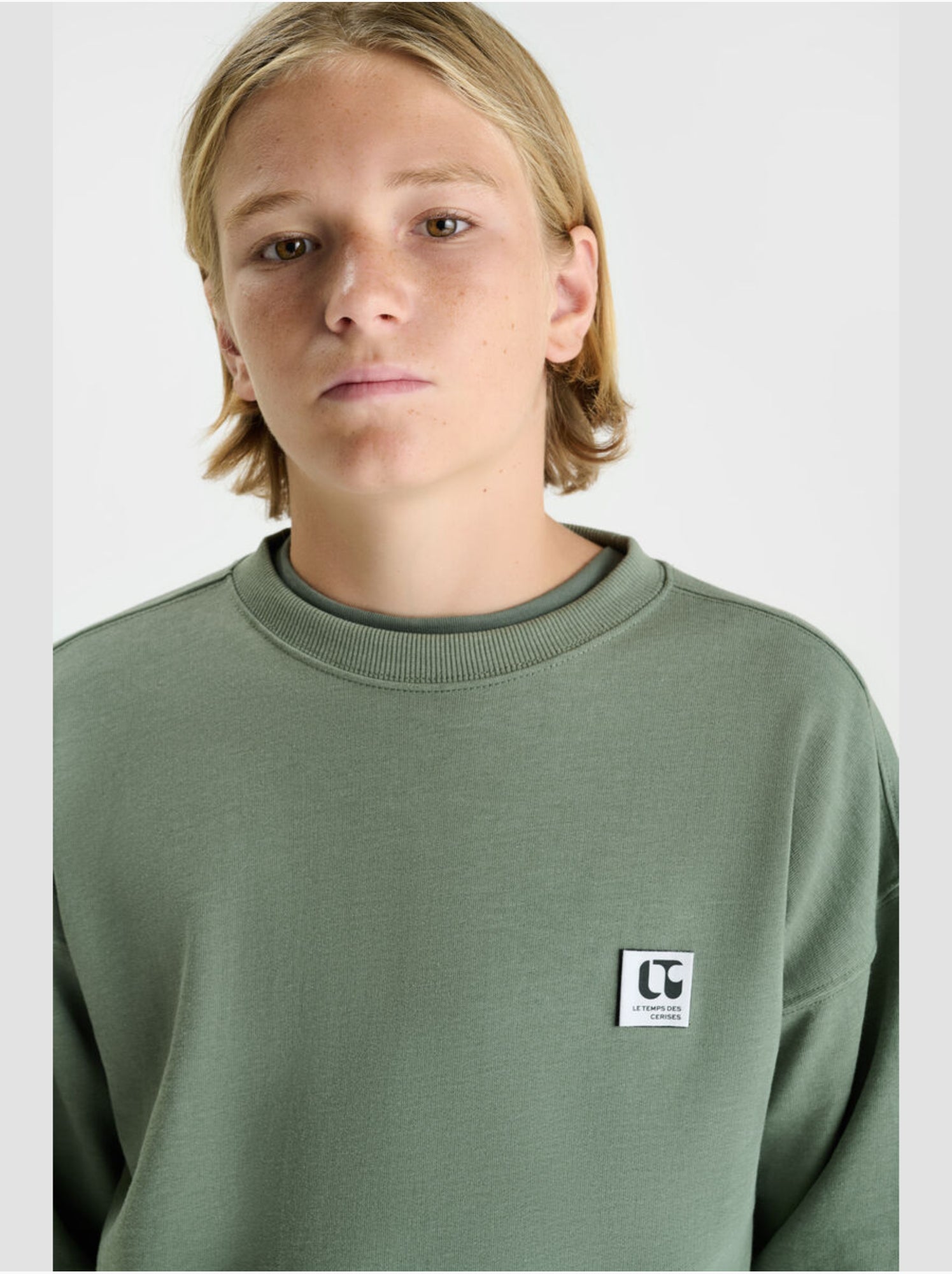 Sweat-shirt jayobo 'le temps des cerises' - Kaki