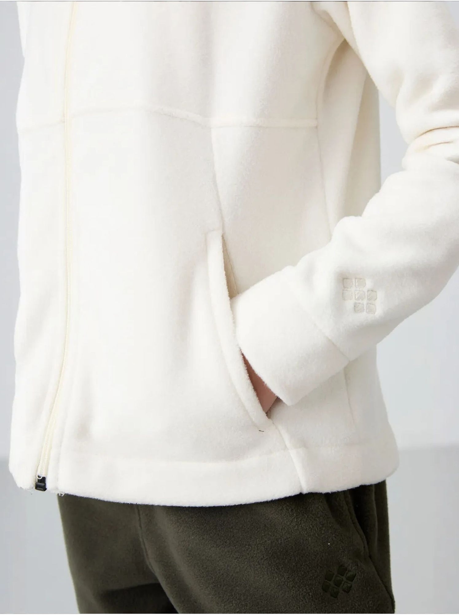 Sweat-shirt unisexe jeunesse à capuche zippé tommy - Blanc cassé
