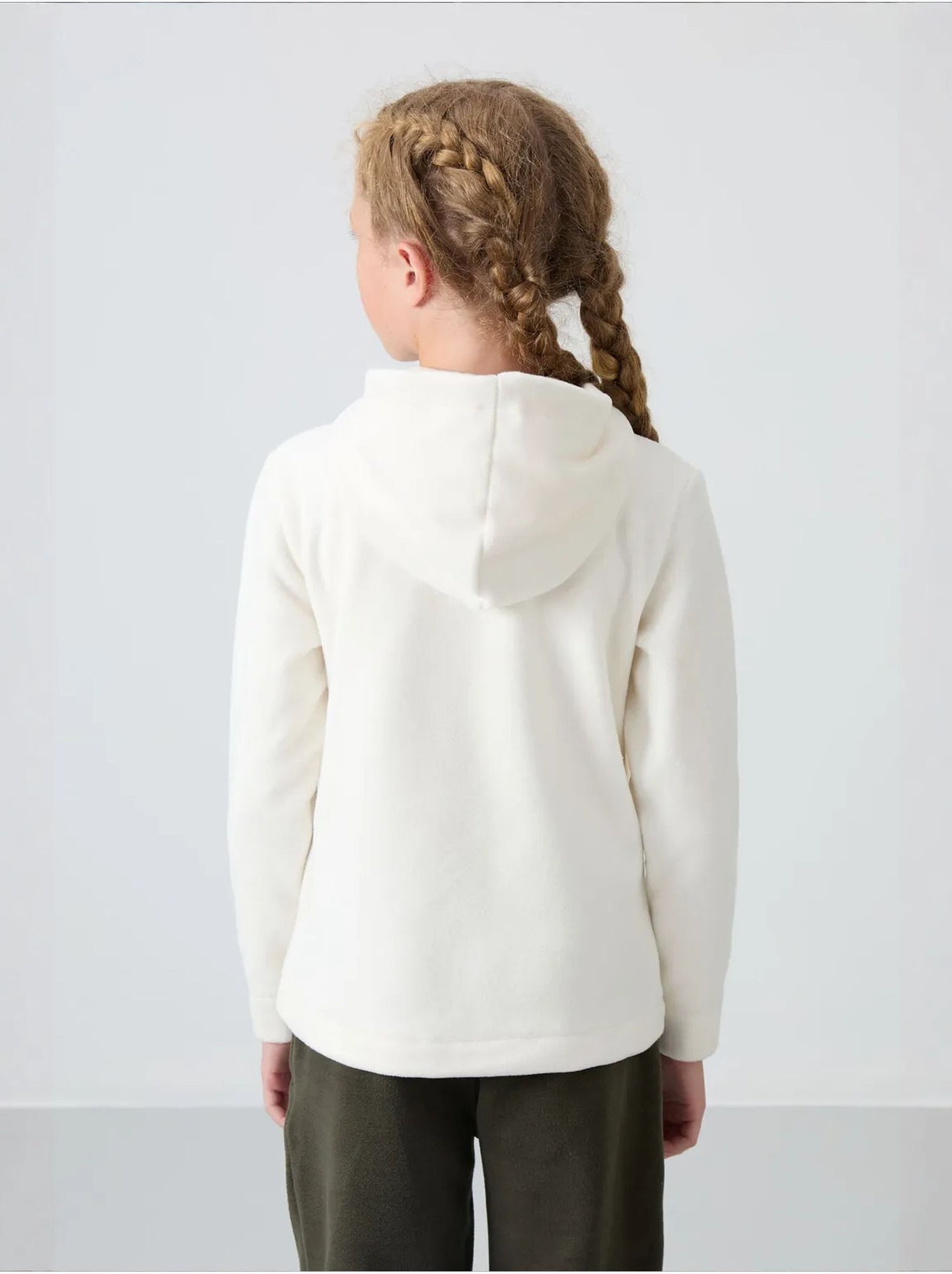 Sweat-shirt unisexe jeunesse à capuche zippé tommy - Blanc cassé