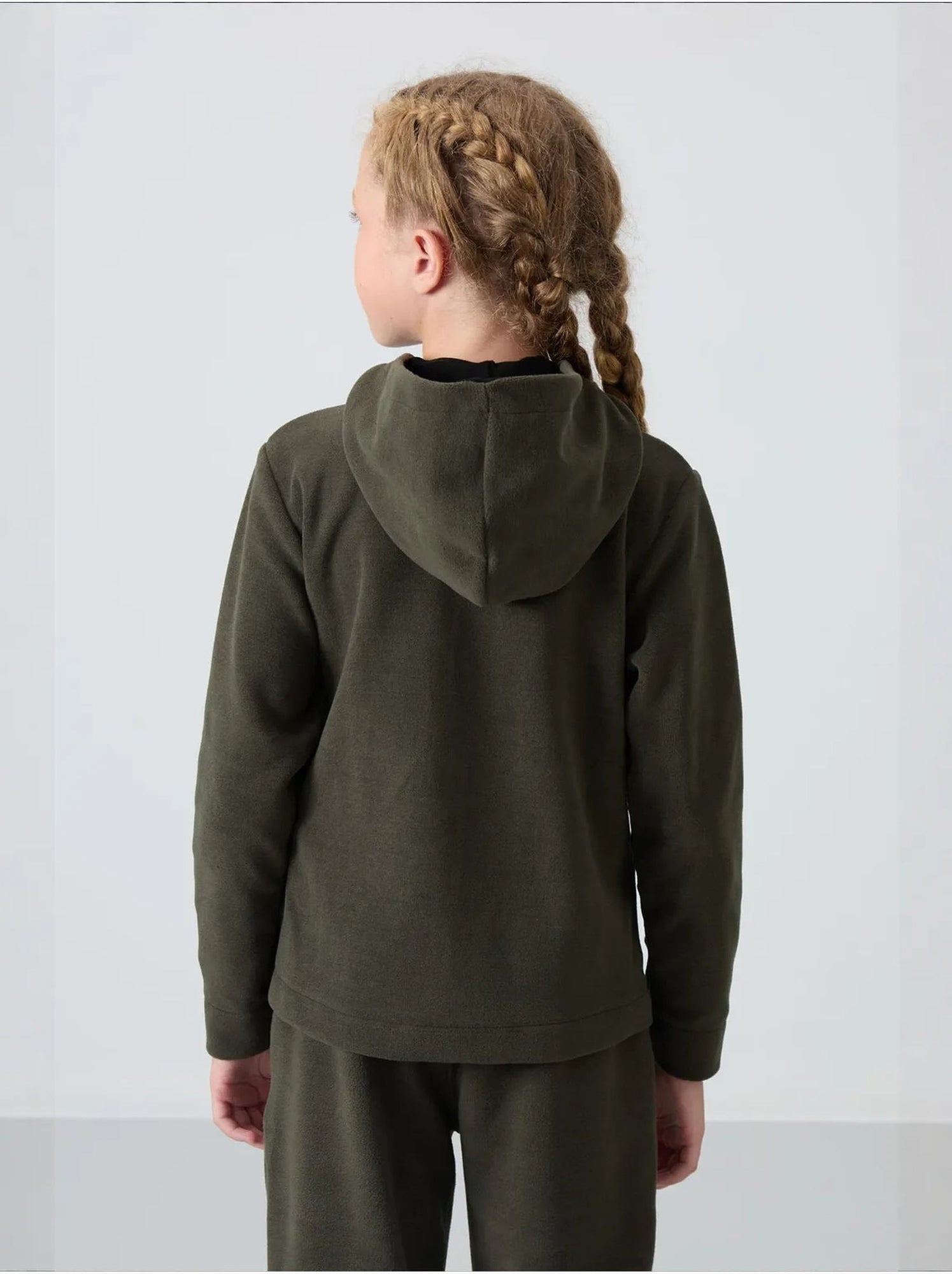Sweat-shirt unisexe jeunesse à capuche zippé tommy - Vert kaki