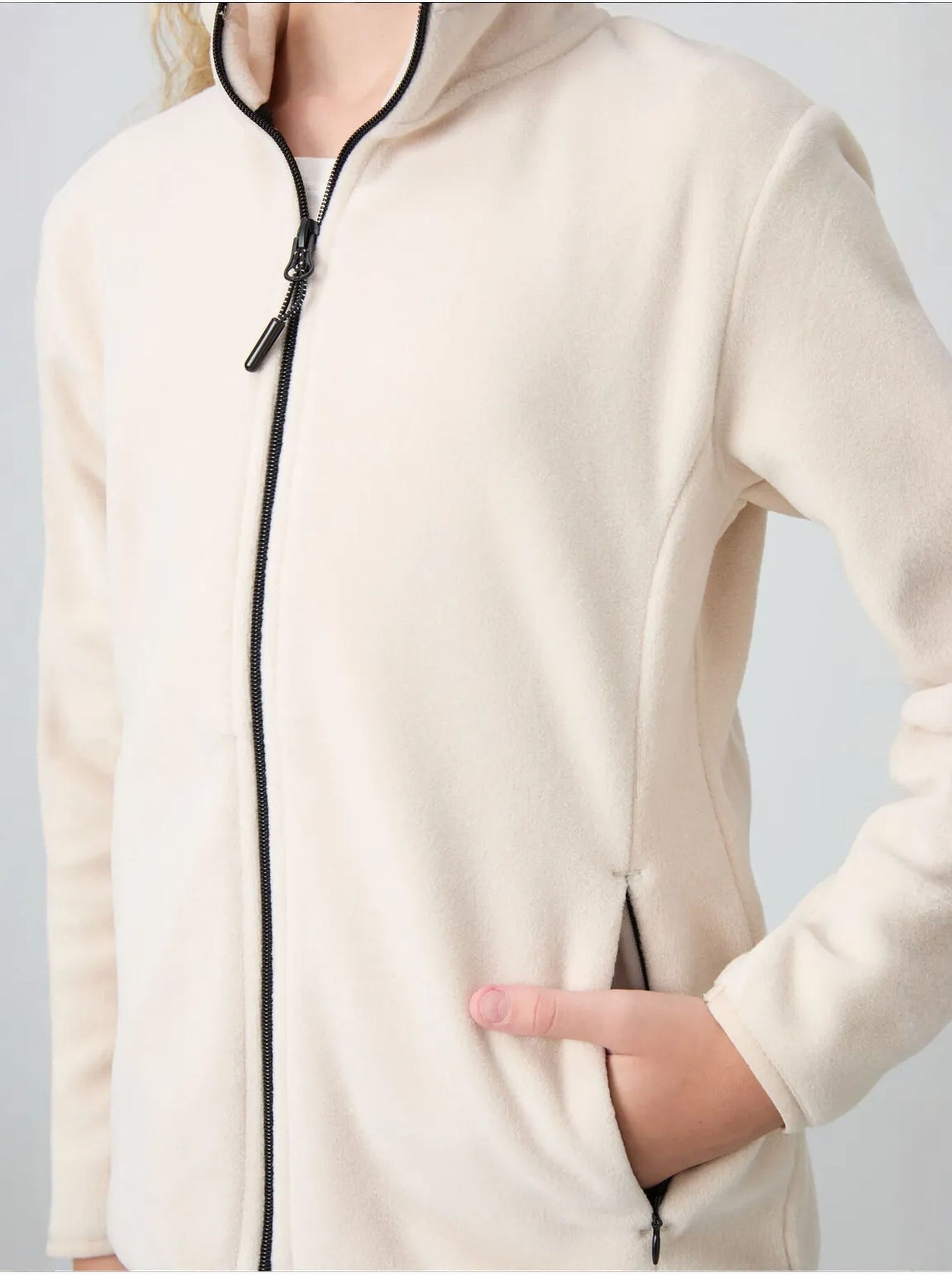 Sweat-shirt unisexe jeunesse à fermeture éclair tommy - Crème