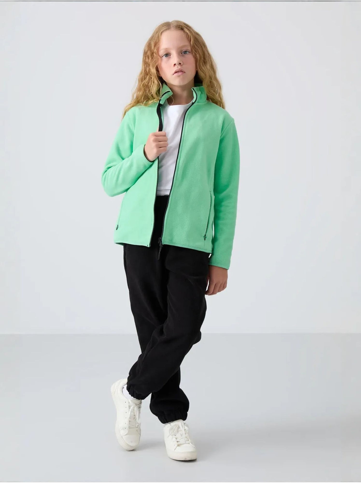 Sweat-shirt unisexe jeunesse à fermeture éclair tommy - Vert menthe