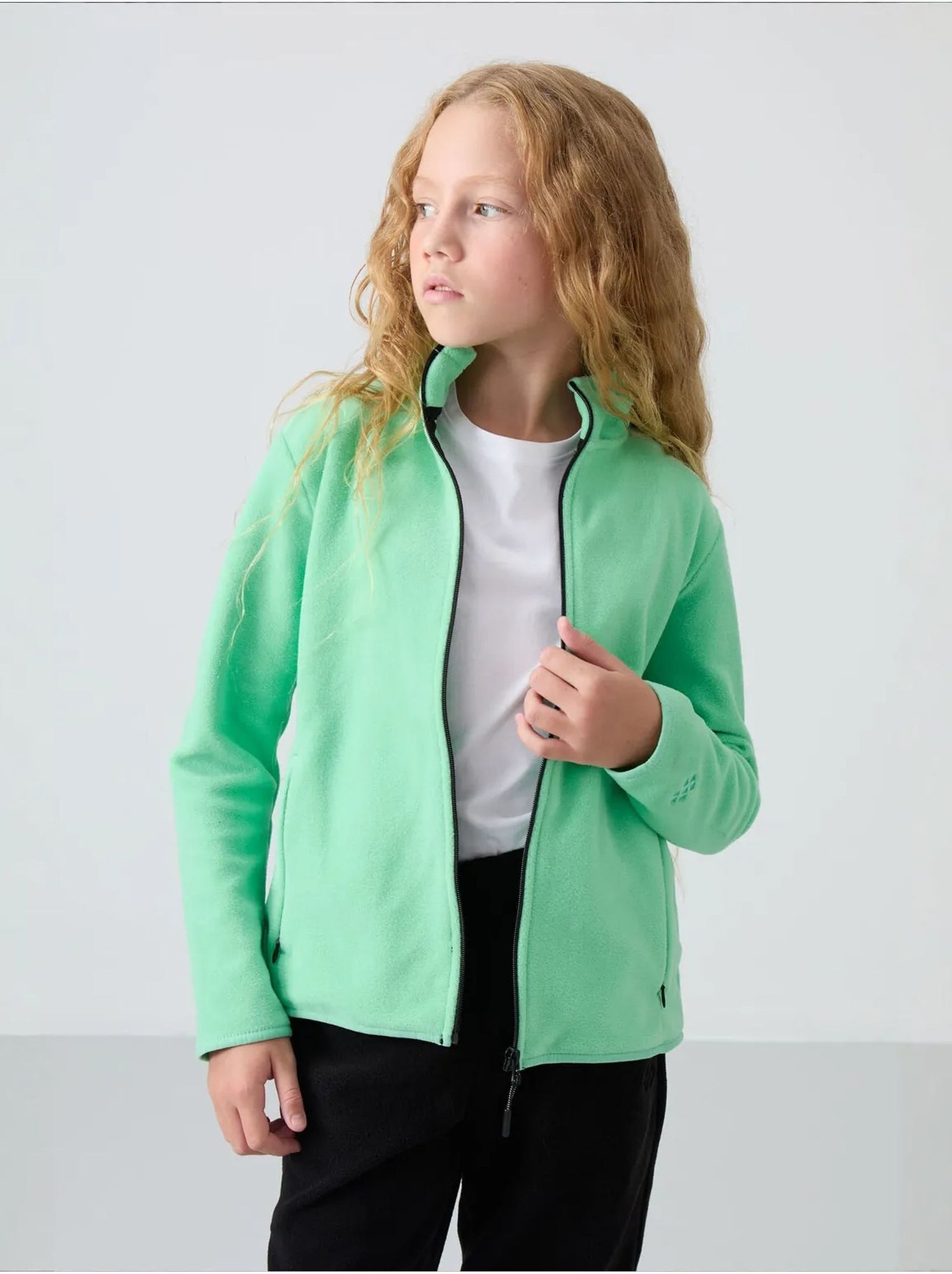 Sweat-shirt unisexe jeunesse à fermeture éclair tommy - Vert menthe
