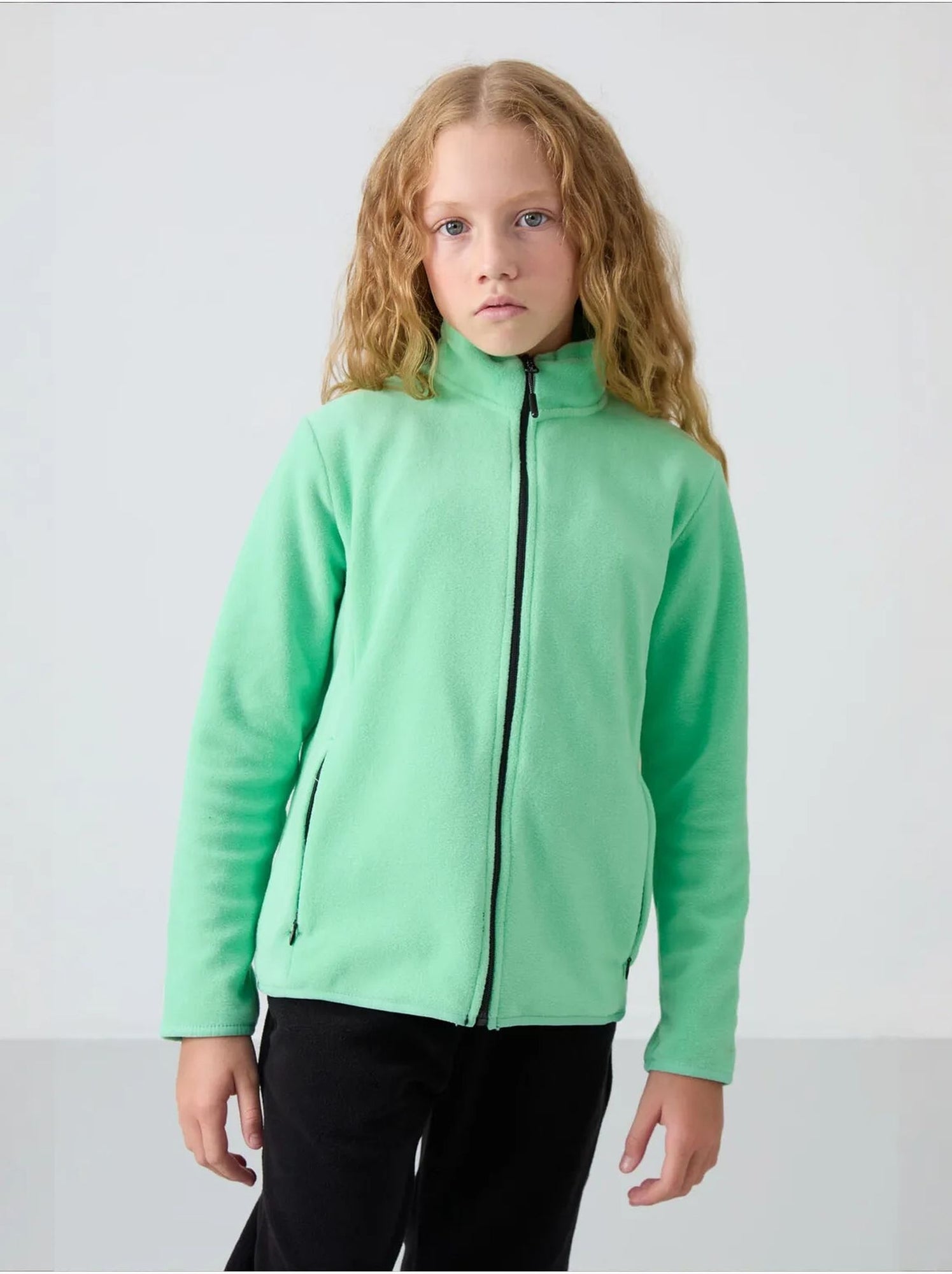 Sweat-shirt unisexe jeunesse à fermeture éclair tommy - Vert menthe