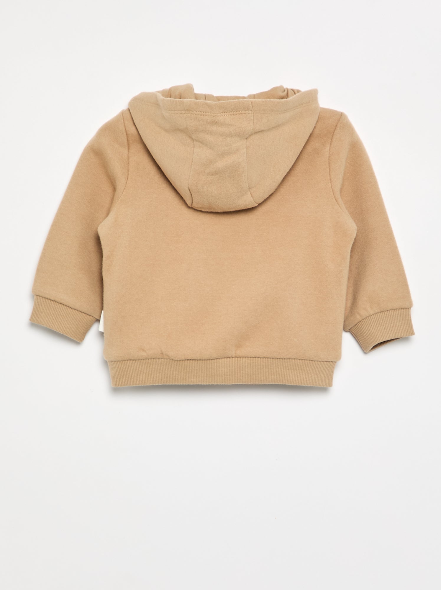 Sweat-shirt zippé à capuche - Beige