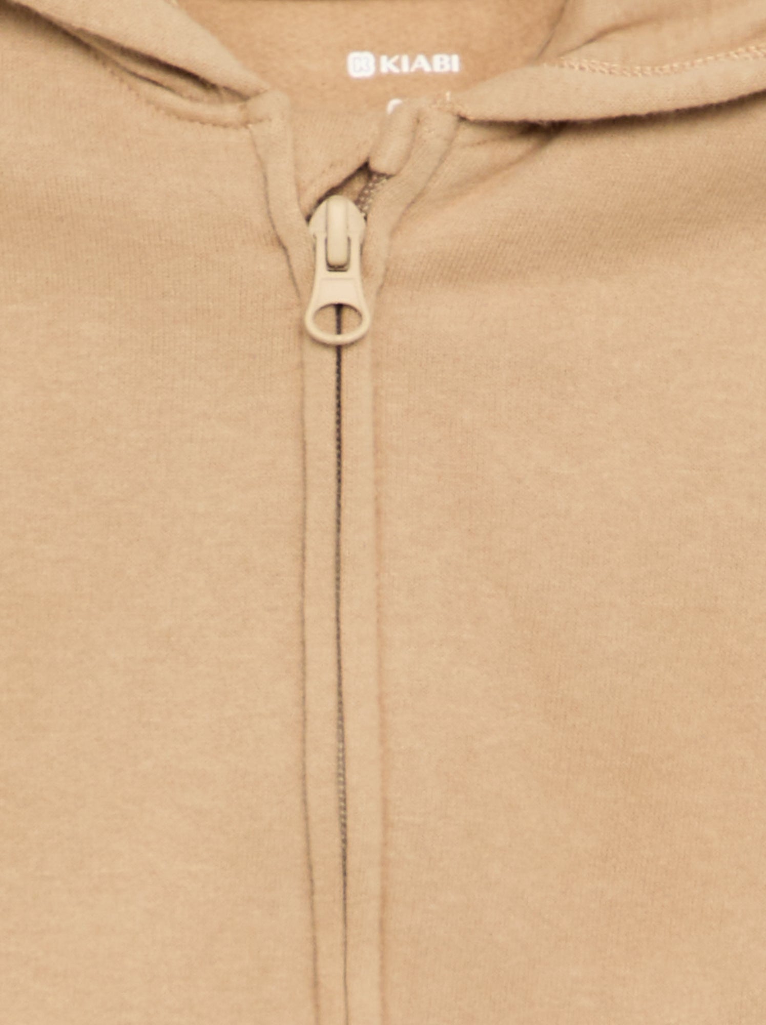 Sweat-shirt zippé à capuche - Beige