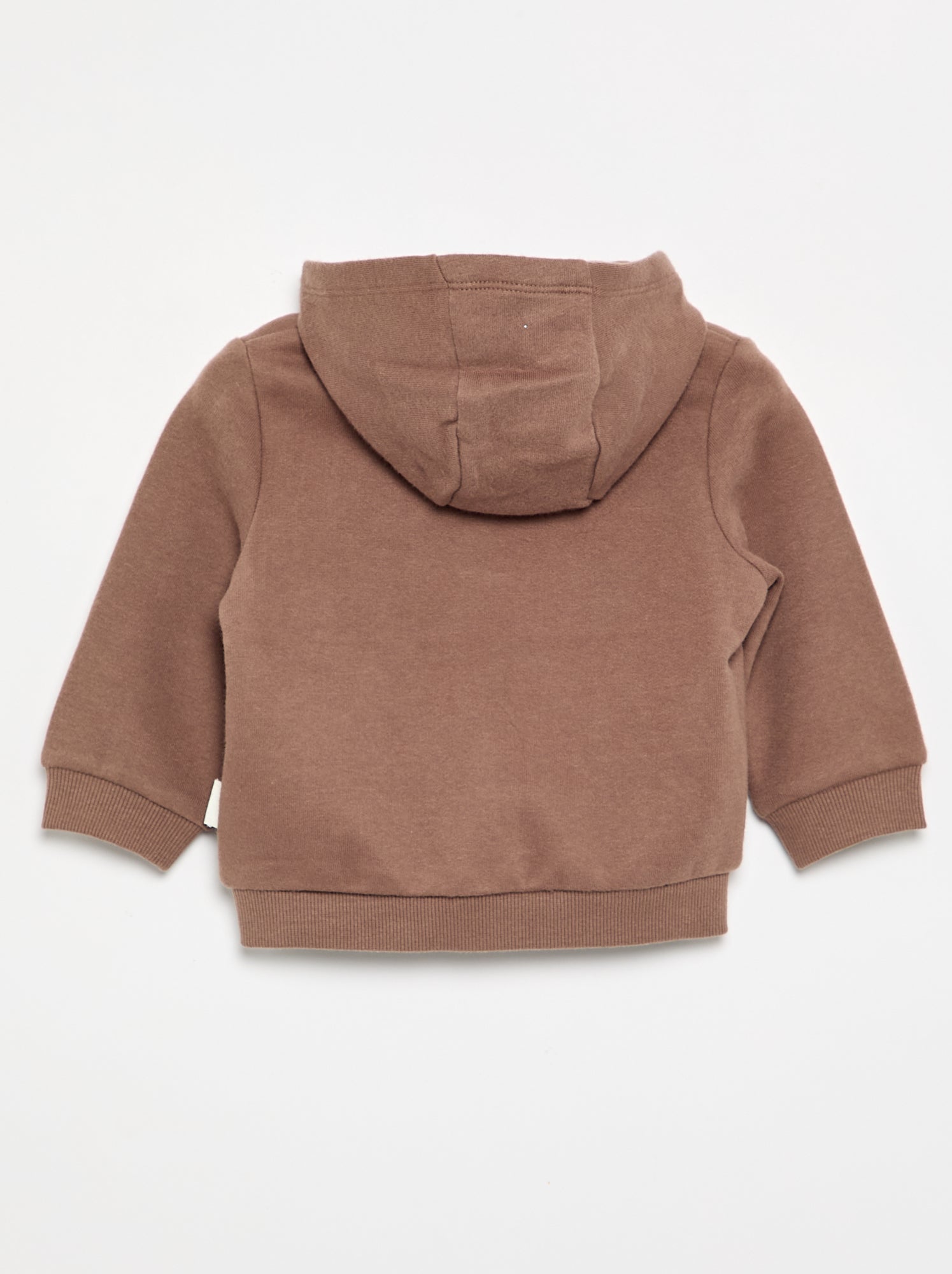 Sweat-shirt zippé à capuche - Marron
