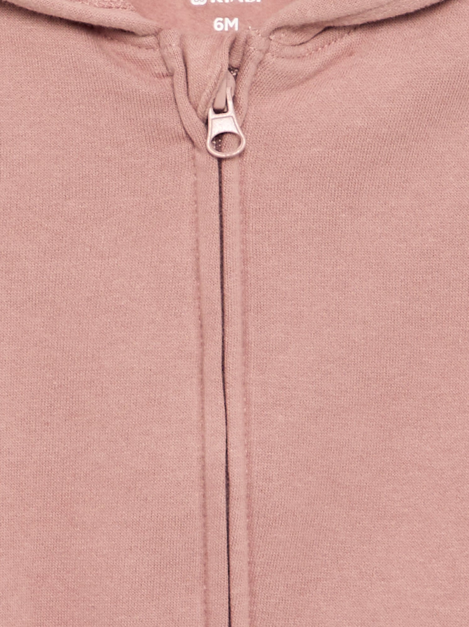 Sweat-shirt zippé à capuche - Rose