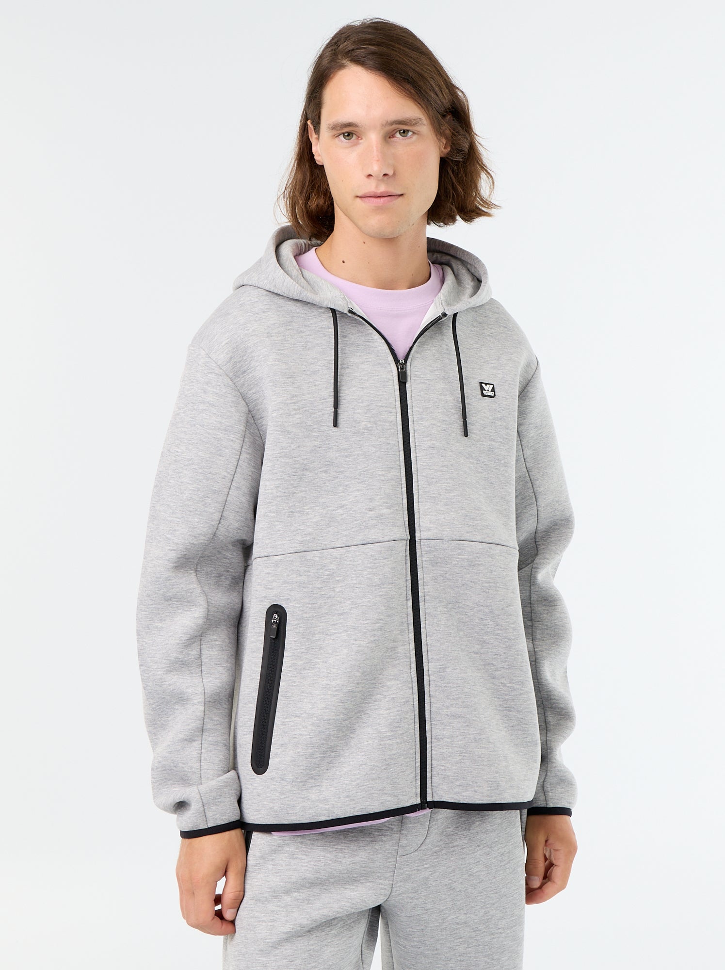 Sweat type néoprène à capuche - Gris